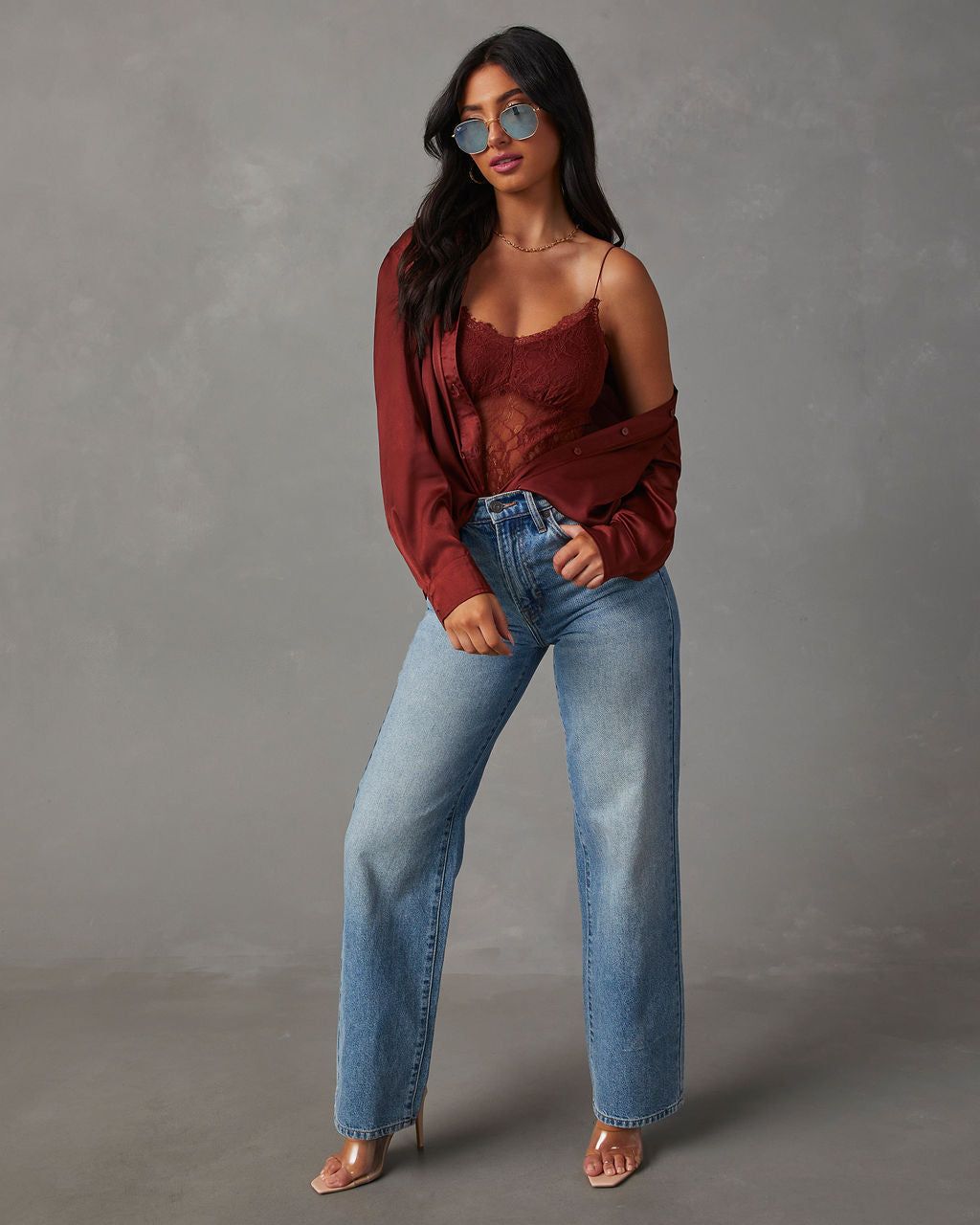 Late Night Lace Bodysuit - Rust sold by Vici product image thumbnail 2
