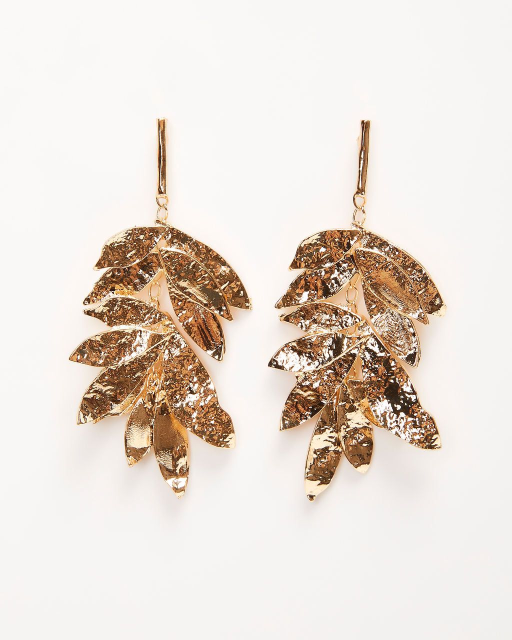 Lilo Tetxured Leaf Drop Earrings sold by Vici product image thumbnail 2