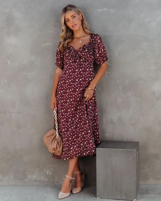 Briar Floral Ruffle Midi Dress - LAST CHANCE sold by Vici