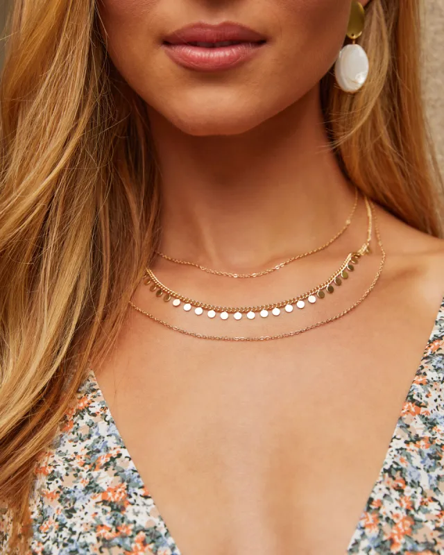 Jett Layered Disc Necklace sold by Vici