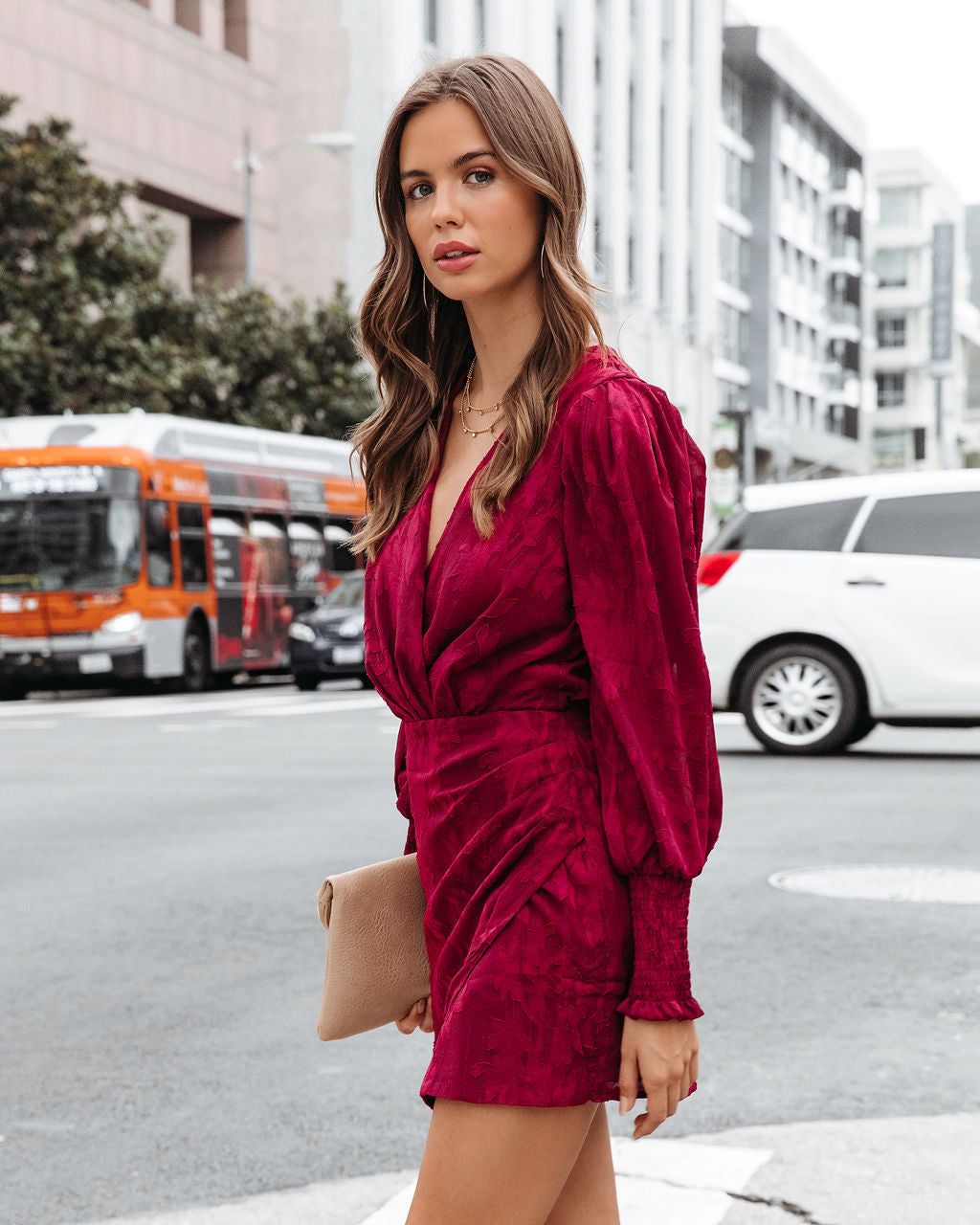 Define The Moment Floral Drape Mini Dress sold by Vici product image thumbnail 5