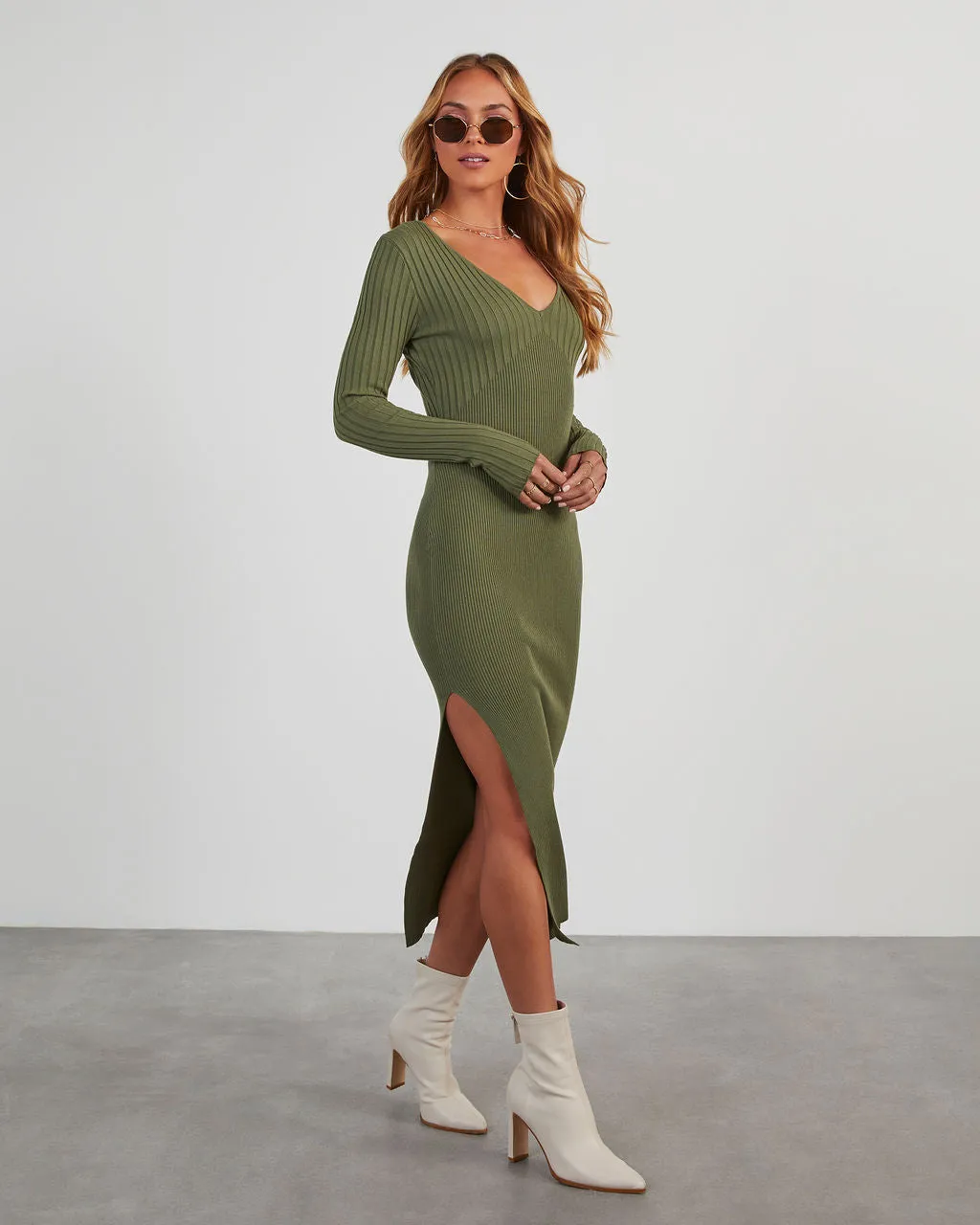 Marcell Long Sleeve Knit Maxi Dress sold by Vici product image thumbnail 3