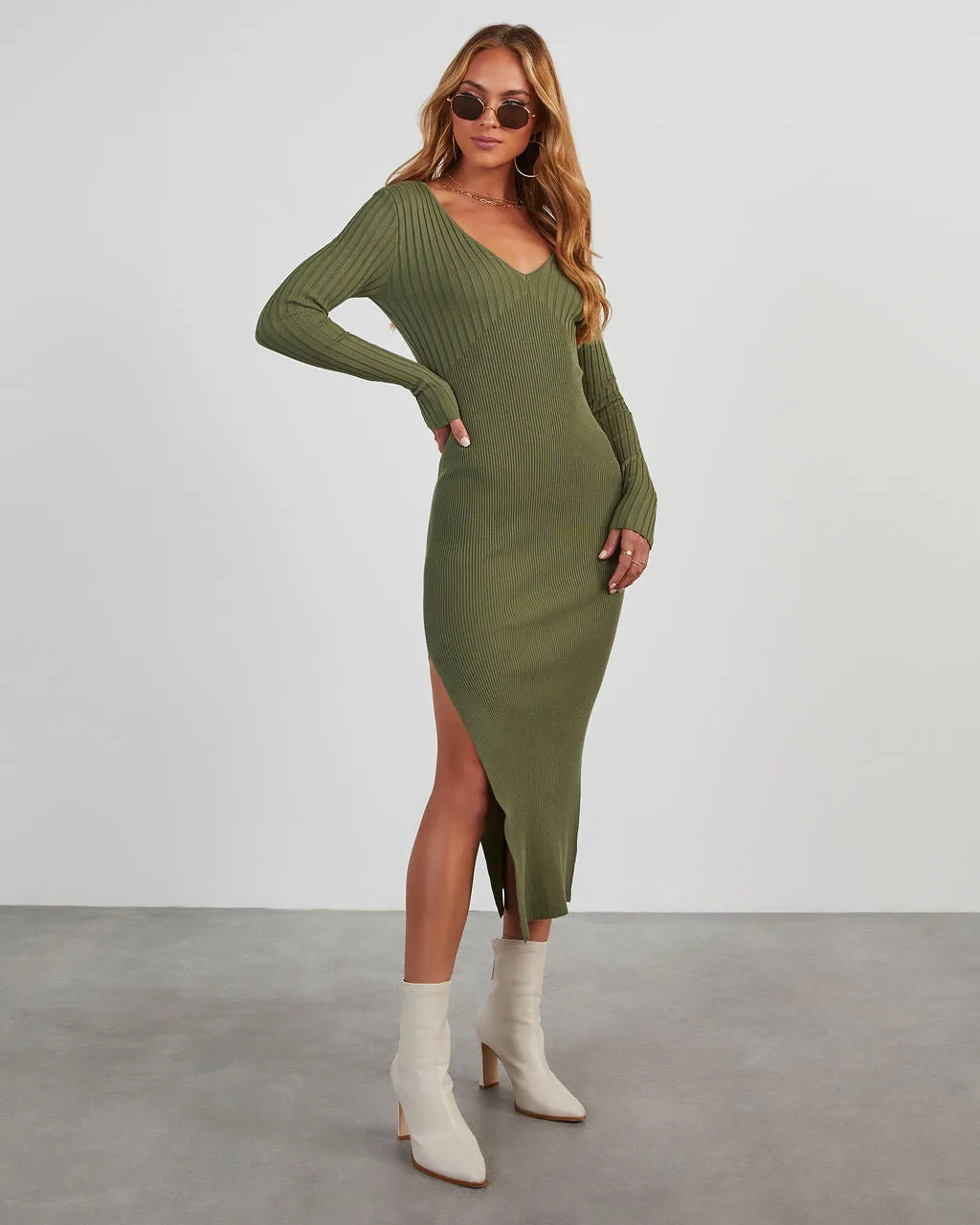 Marcell Long Sleeve Knit Maxi Dress sold by Vici product image thumbnail 5