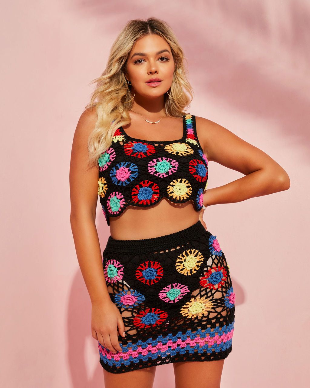 Desert Sands Crochet Knit Cover Up Crop Top sold by Vici product image thumbnail 3