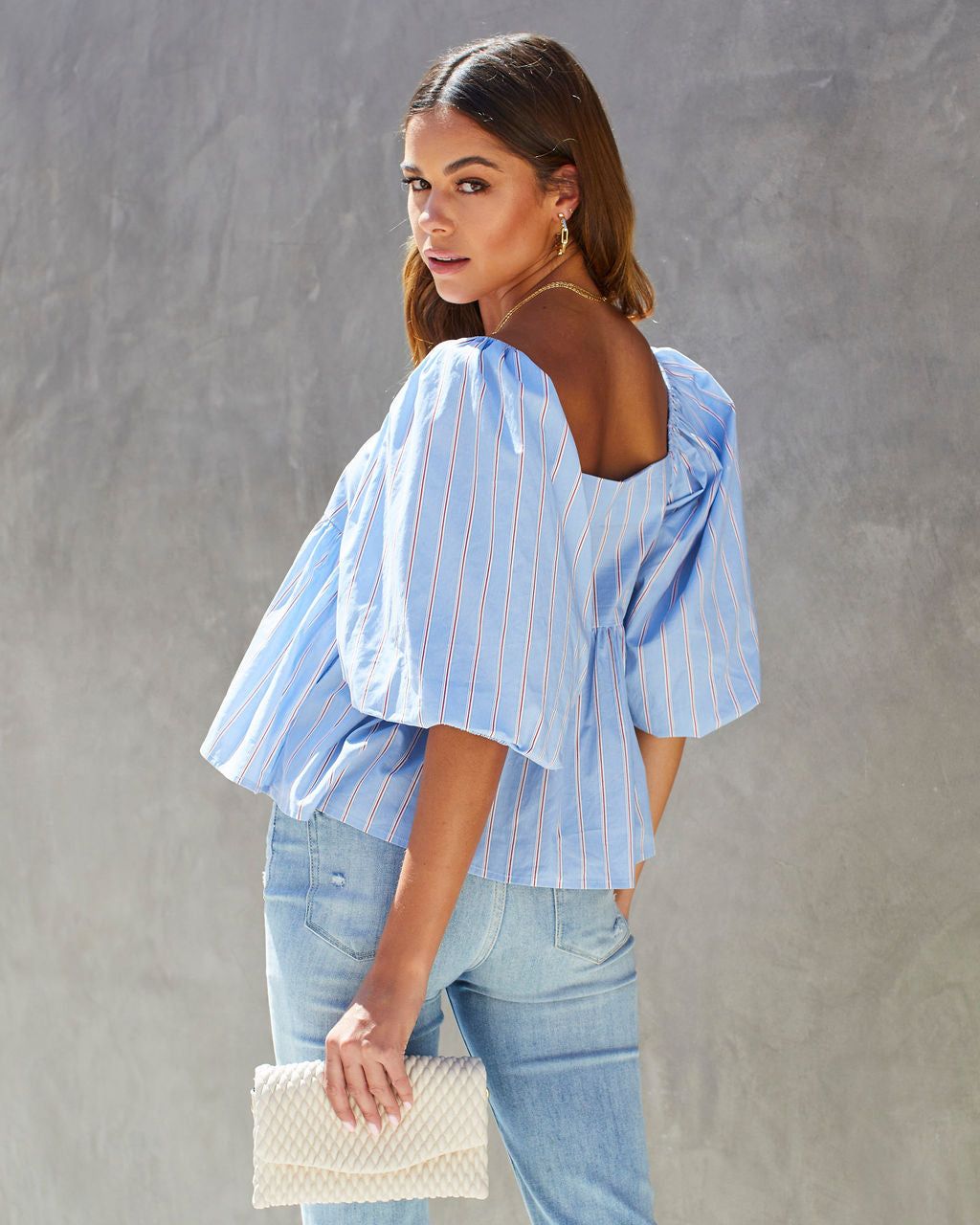 Americas Sweetheart Cotton Striped Babydoll Top sold by Vici product image thumbnail 3