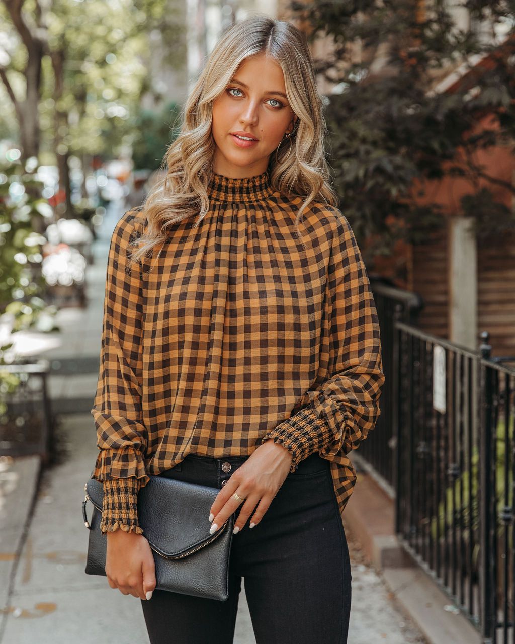 Park West Smocked Gingham Blouse - FINAL SALE sold by Vici product image thumbnail 9