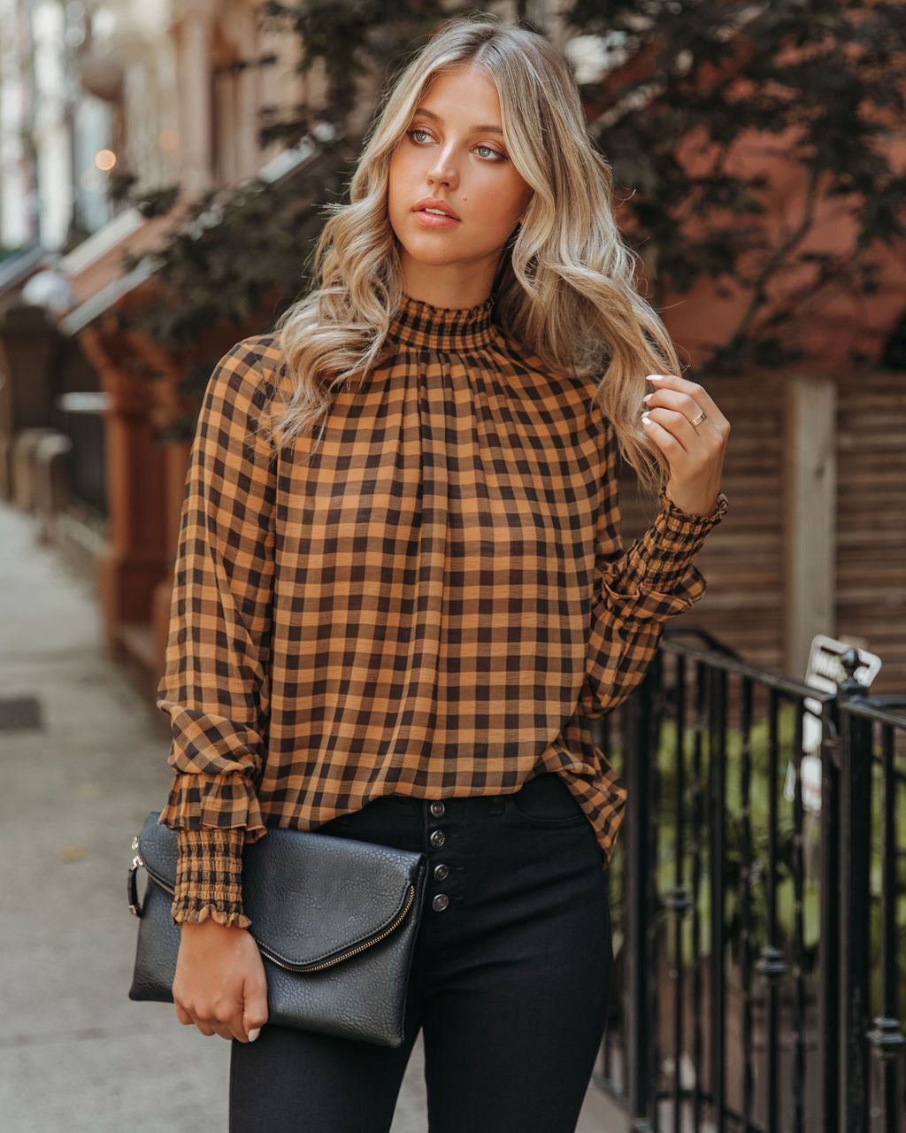 Park West Smocked Gingham Blouse - FINAL SALE sold by Vici