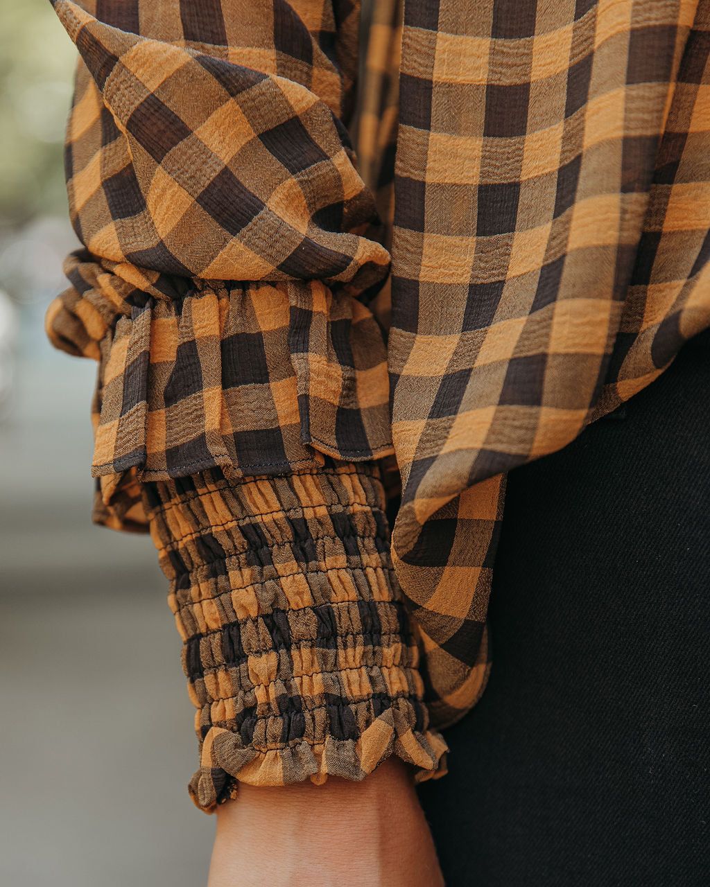 Park West Smocked Gingham Blouse - FINAL SALE sold by Vici product image thumbnail 4