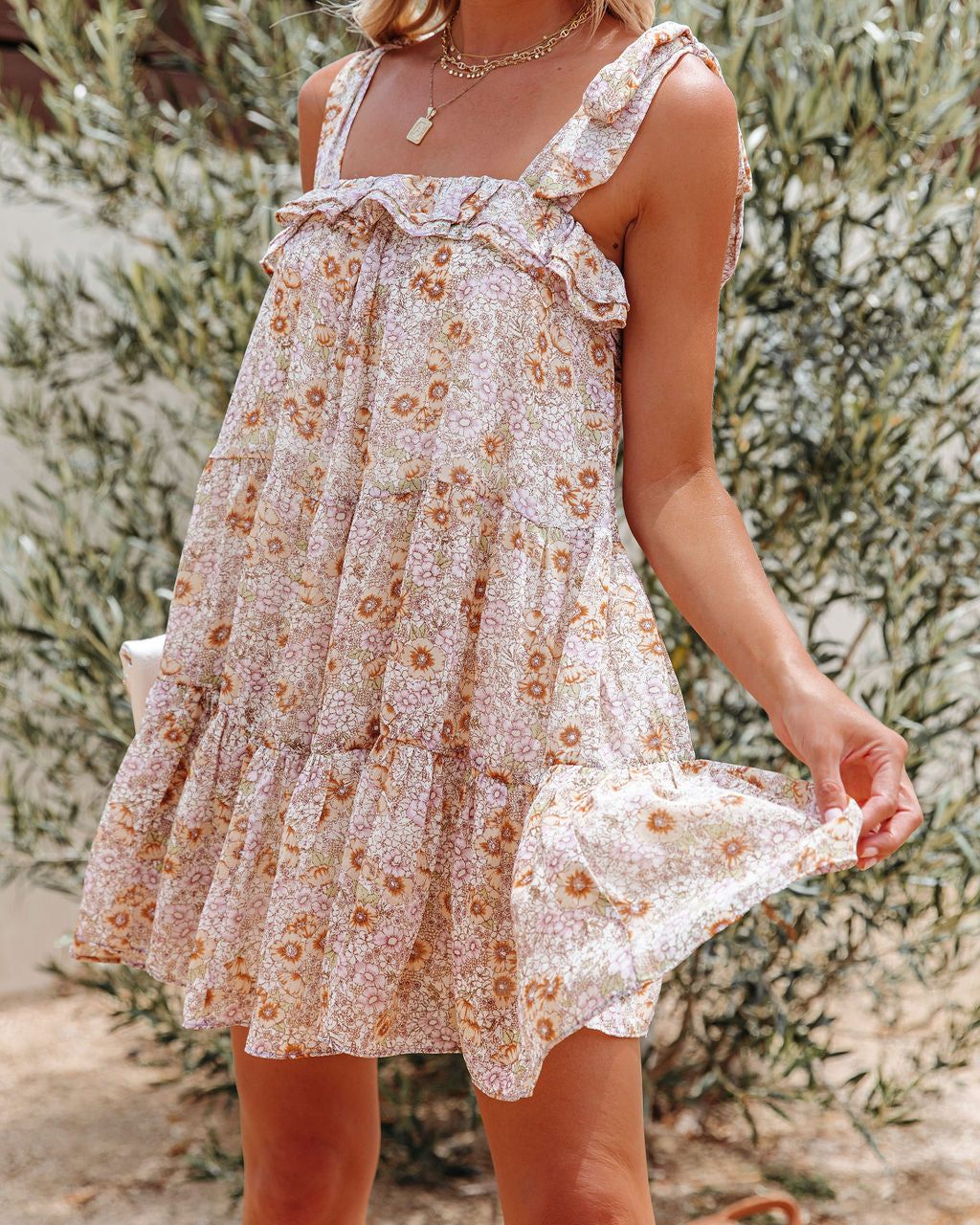 Hallandale Ruffle Tiered Tie Babydoll Dress - FINAL SALE sold by Vici product image thumbnail 3