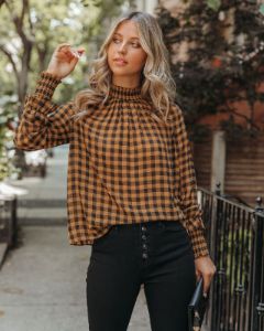 Park West Smocked Gingham Blouse - FINAL SALE sold by Vici