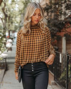 Park West Smocked Gingham Blouse - FINAL SALE sold by Vici