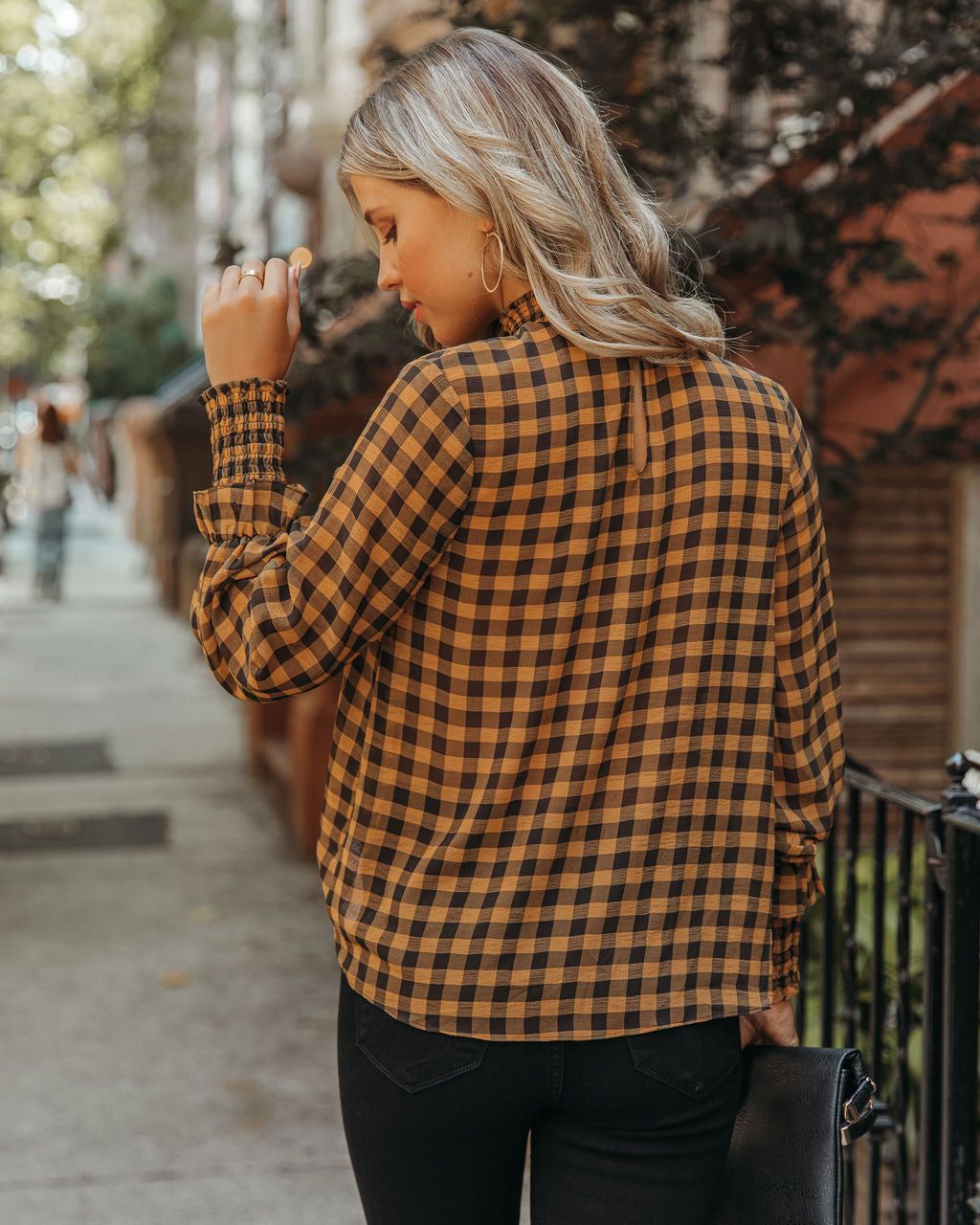 Park West Smocked Gingham Blouse - FINAL SALE sold by Vici product image thumbnail 2