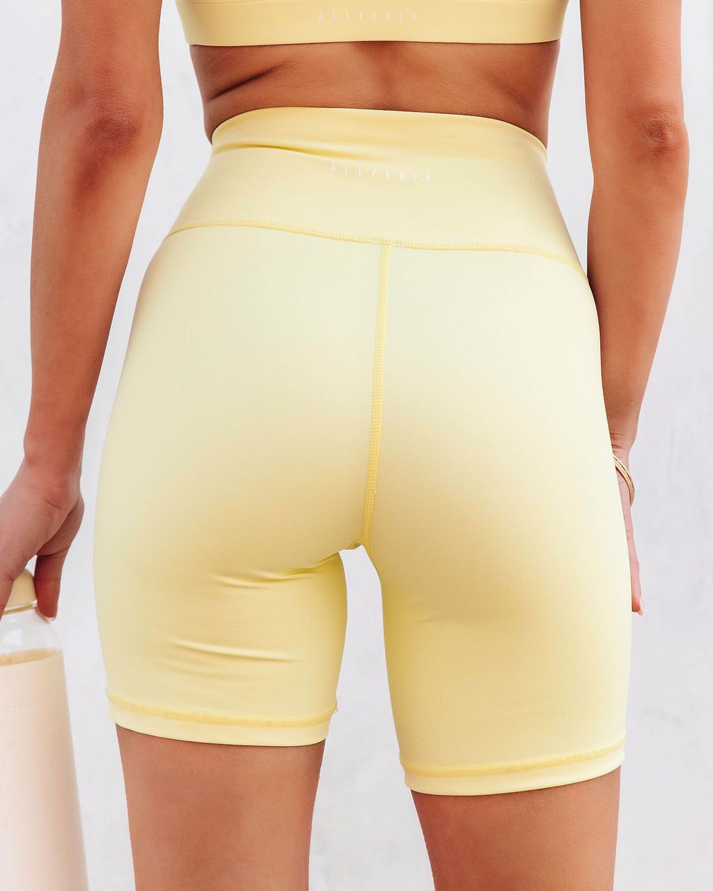 Rain Or Shine Biker Shorts - Lemon - FINAL SALE sold by Vici product image thumbnail 2