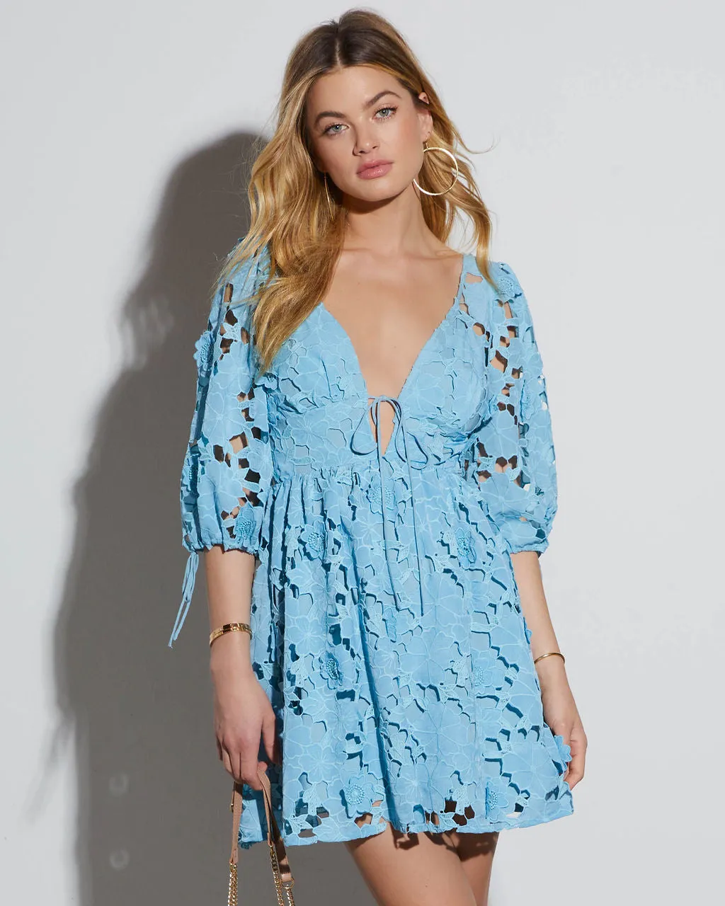 Paulette Floral Crochet Lace Mini Dress sold by Vici product image thumbnail 3