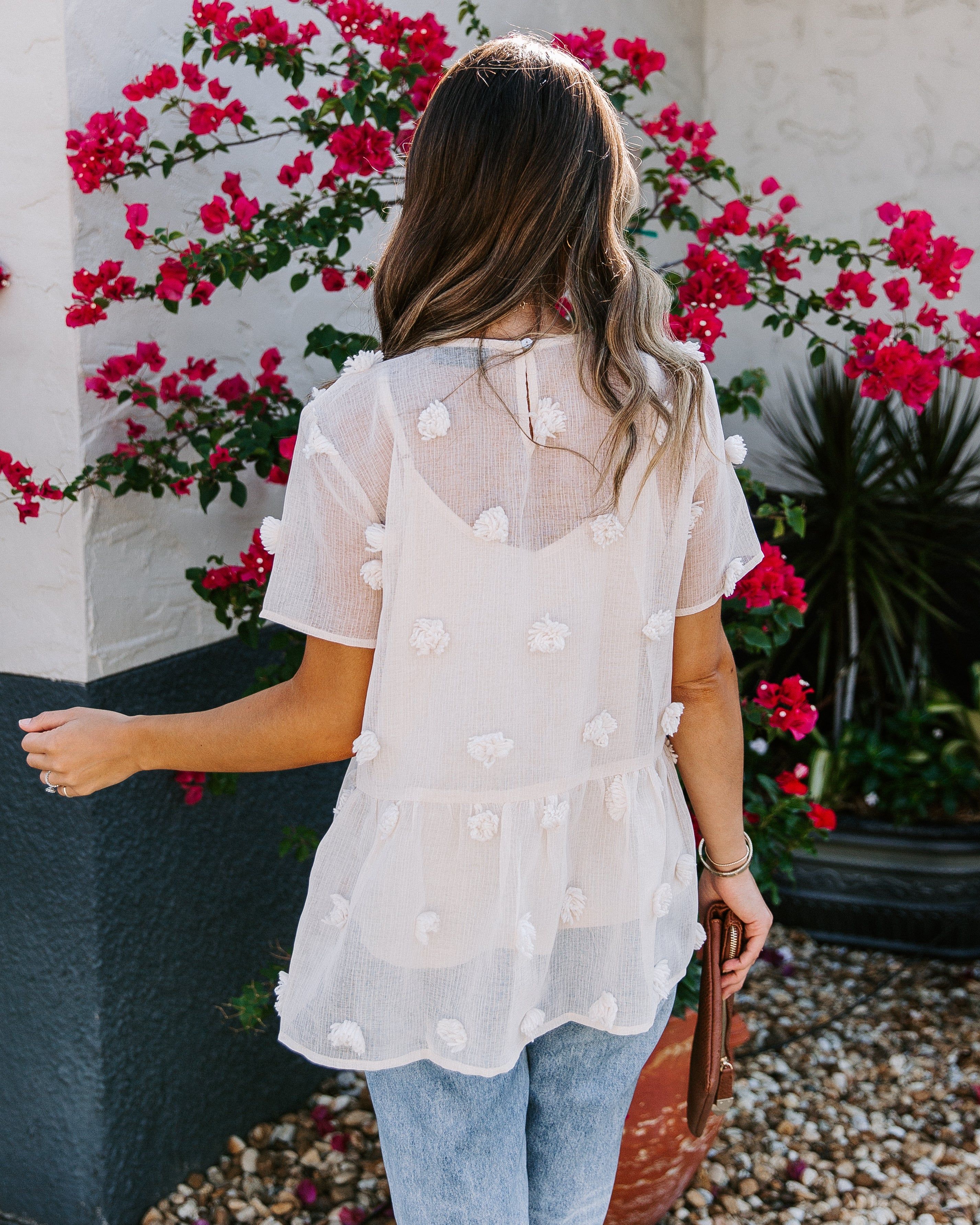 Pom Pom Short Sleeve Peplum Top - LAST CHANCE sold by Vici product image thumbnail 2