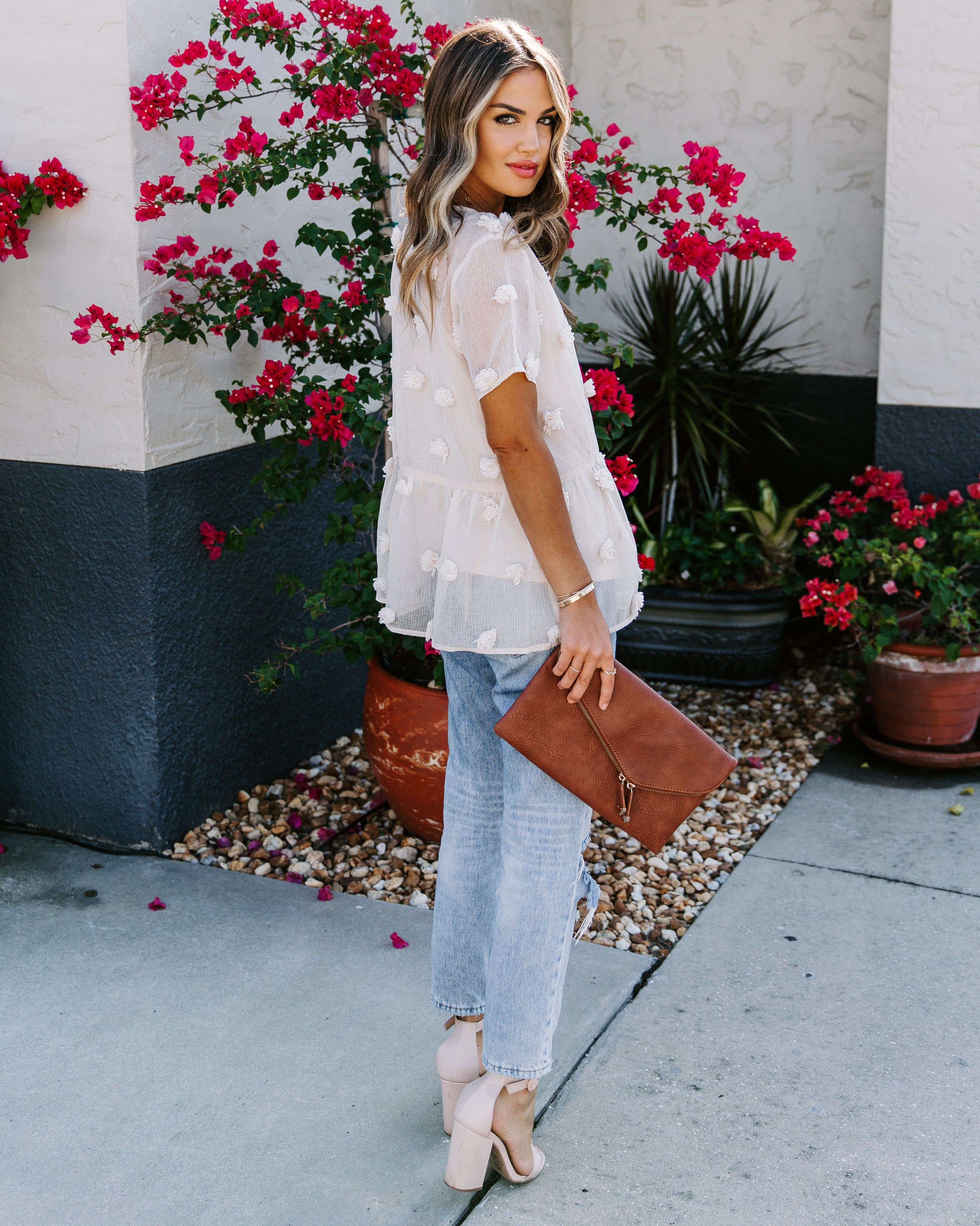 Pom Pom Short Sleeve Peplum Top - LAST CHANCE sold by Vici product image thumbnail 10