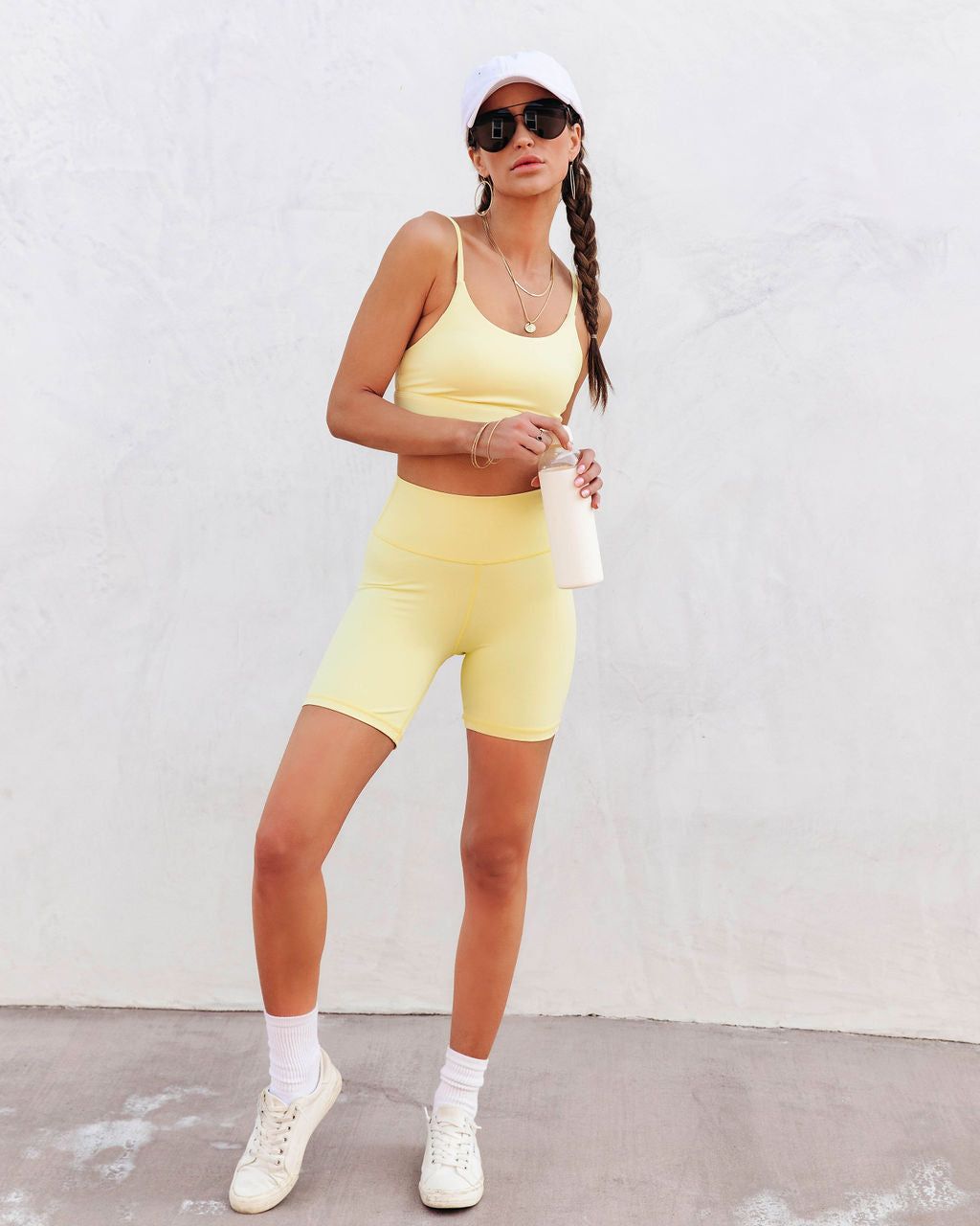 Rain Or Shine Biker Shorts - Lemon - FINAL SALE sold by Vici product image thumbnail 3