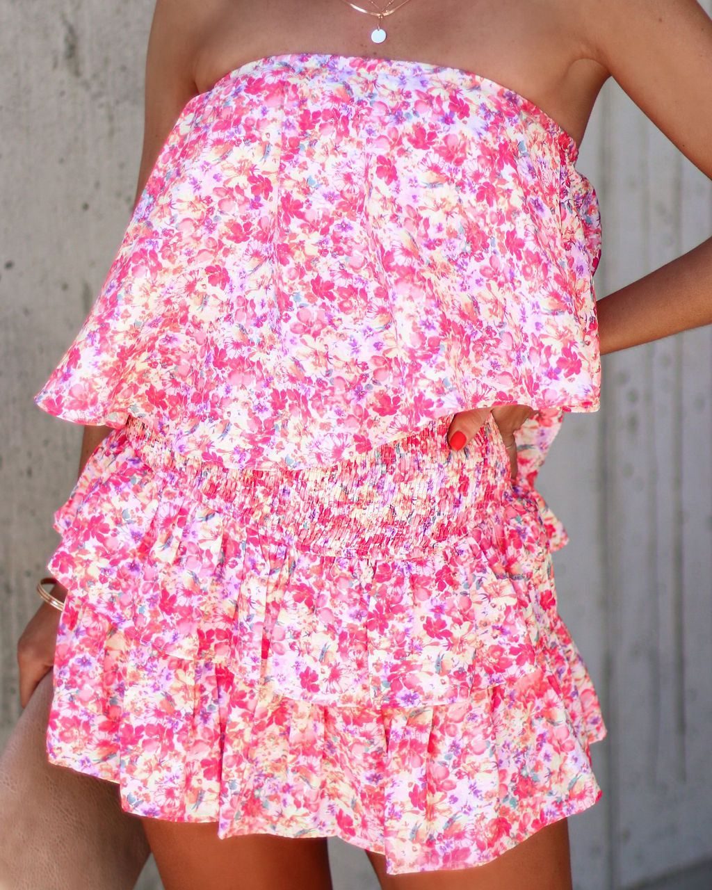 Minna Floral Strapless Romper sold by Vici product image thumbnail 2