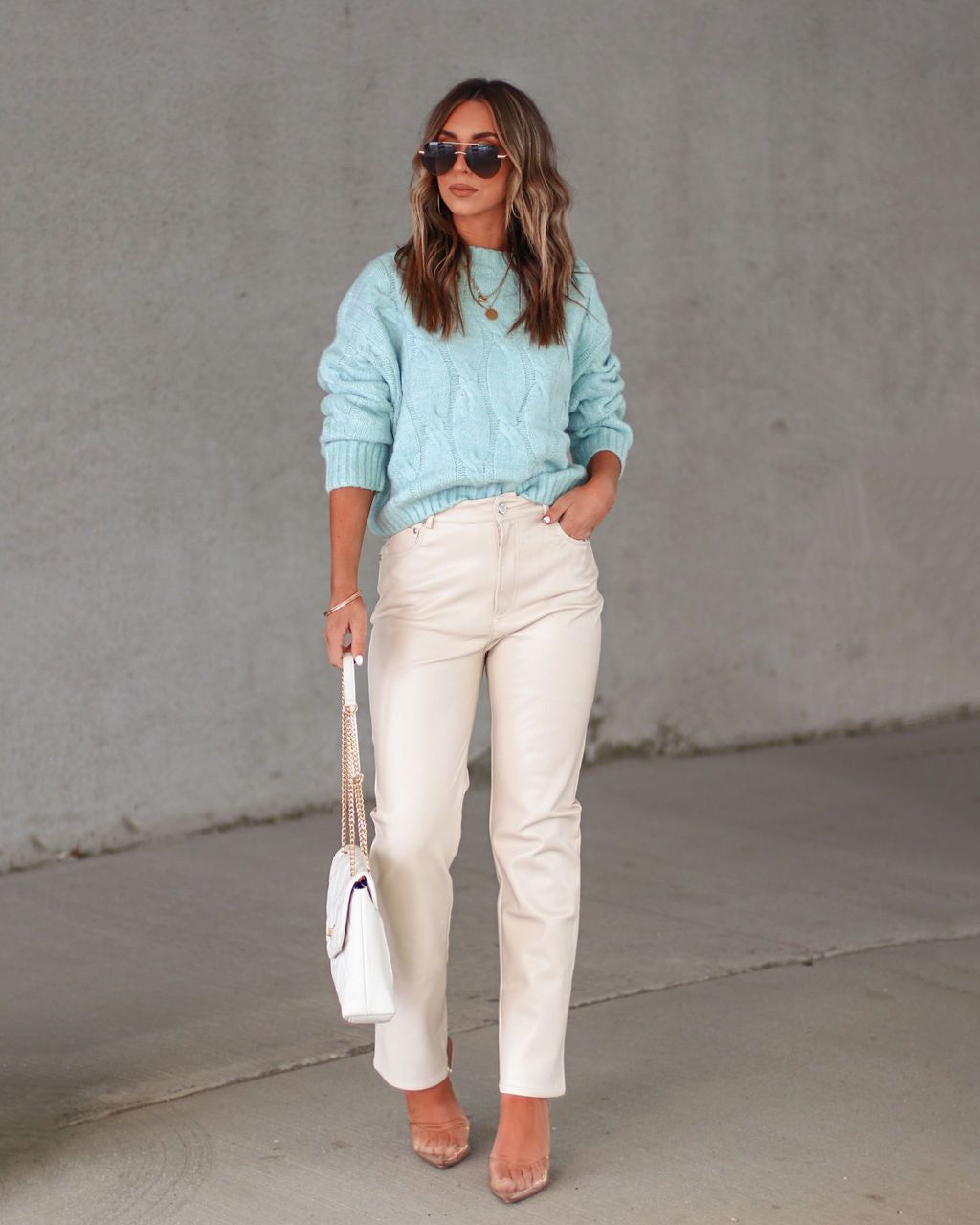 Lucia Cable Knit Sweater sold by Vici