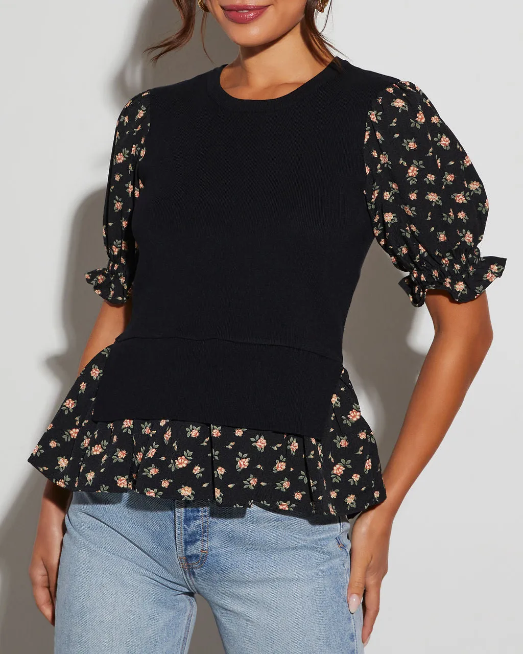 Estrella Balloon Short Sleeve Blouse sold by Vici product image thumbnail 3