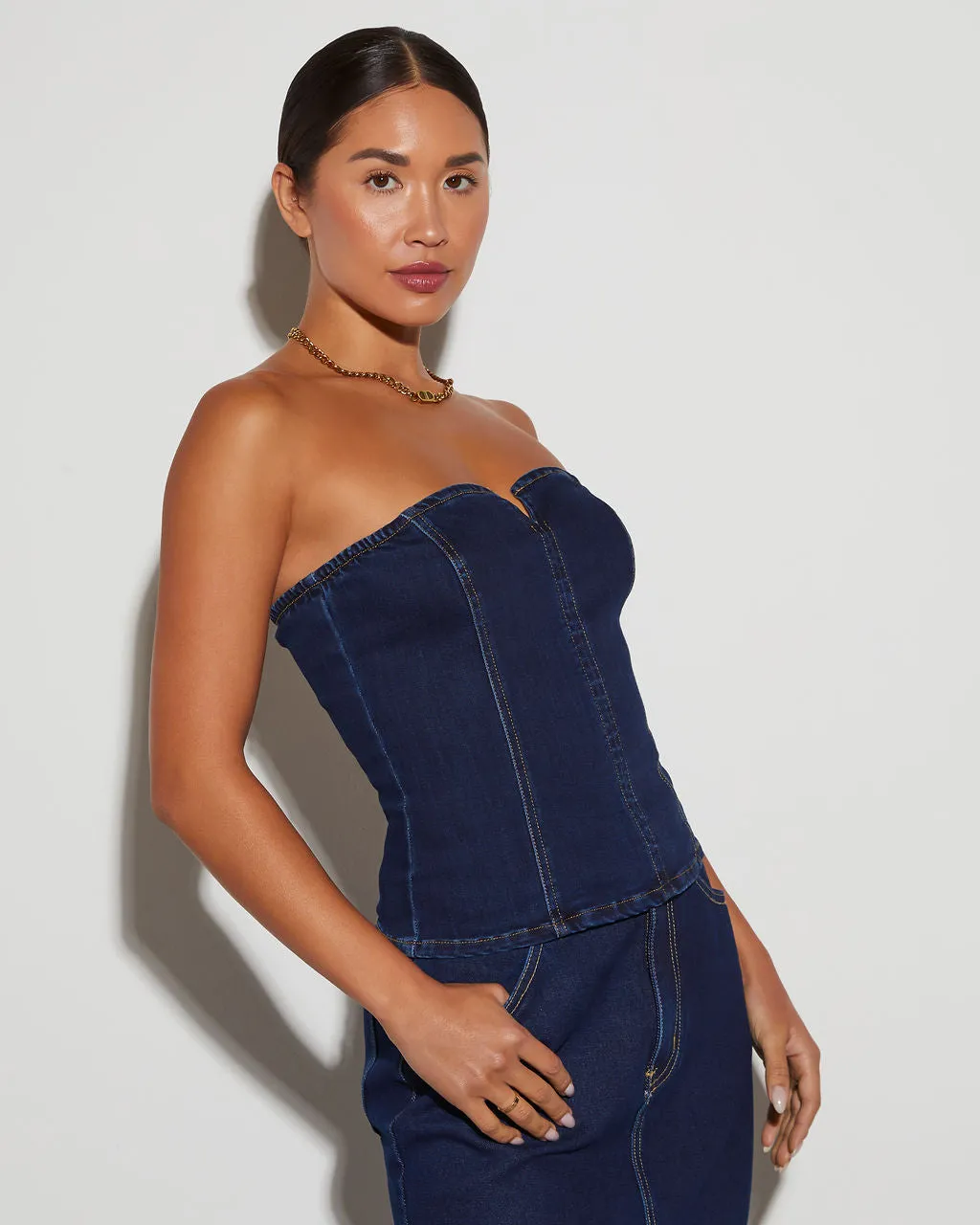 Erica Sleeveless Denim Top sold by Vici product image thumbnail 3