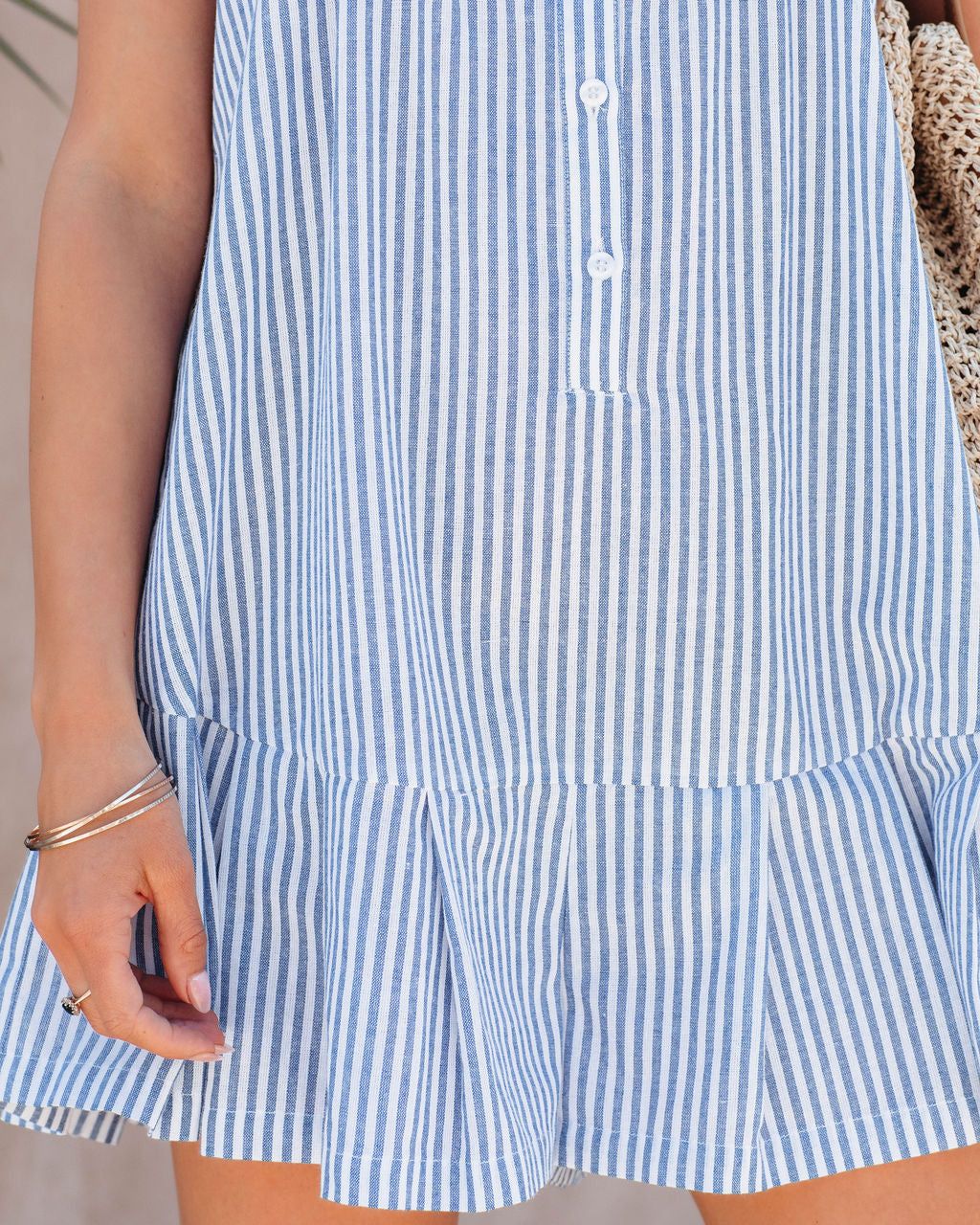 Hampton Shades Cotton Romper - Blue/White - SALE sold by Vici product image thumbnail 4