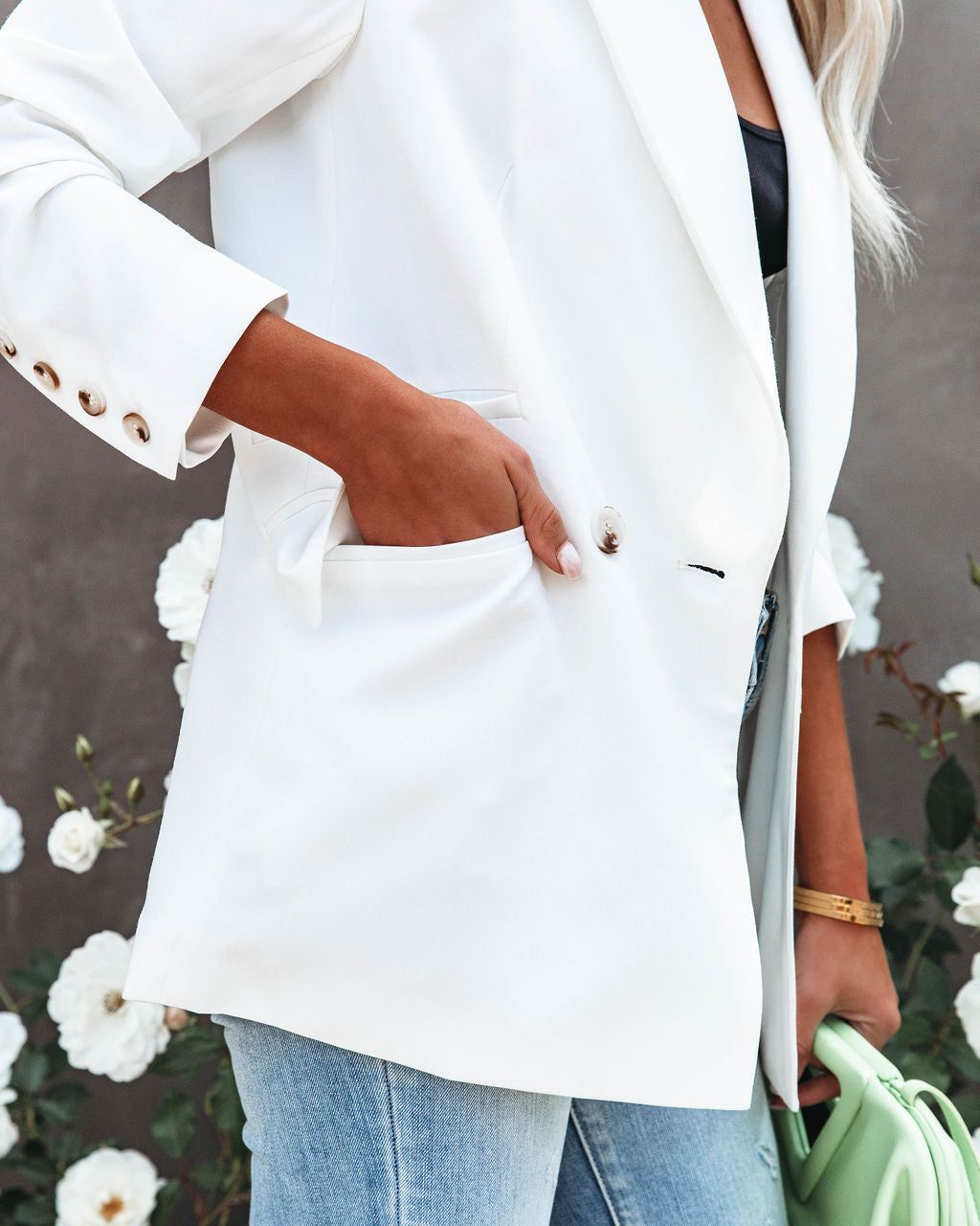 Angelita Pocketed Blazer - Ivory - SALE sold by Vici product image thumbnail 4
