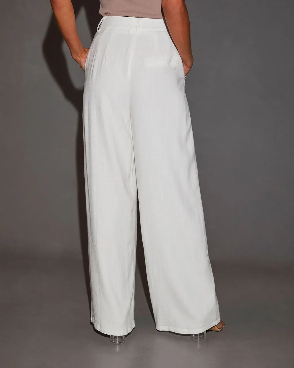 Mallorie Linen Blend Wide Leg Pleated Trouser sold by Vici product image thumbnail 5