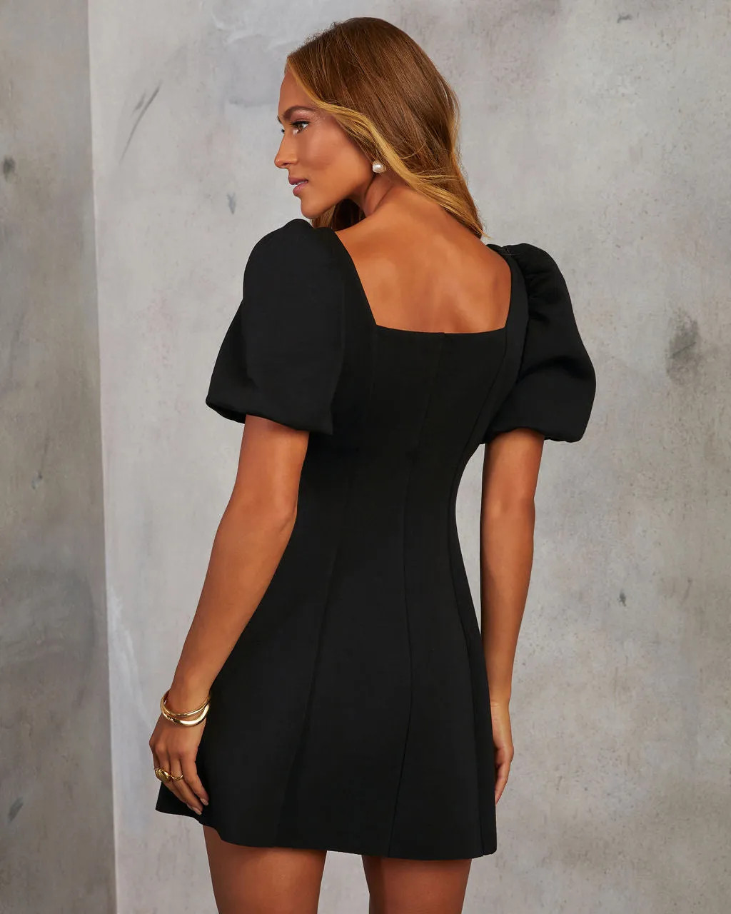 When In Paris Puff Sleeve Mini Dress sold by Vici product image thumbnail 4