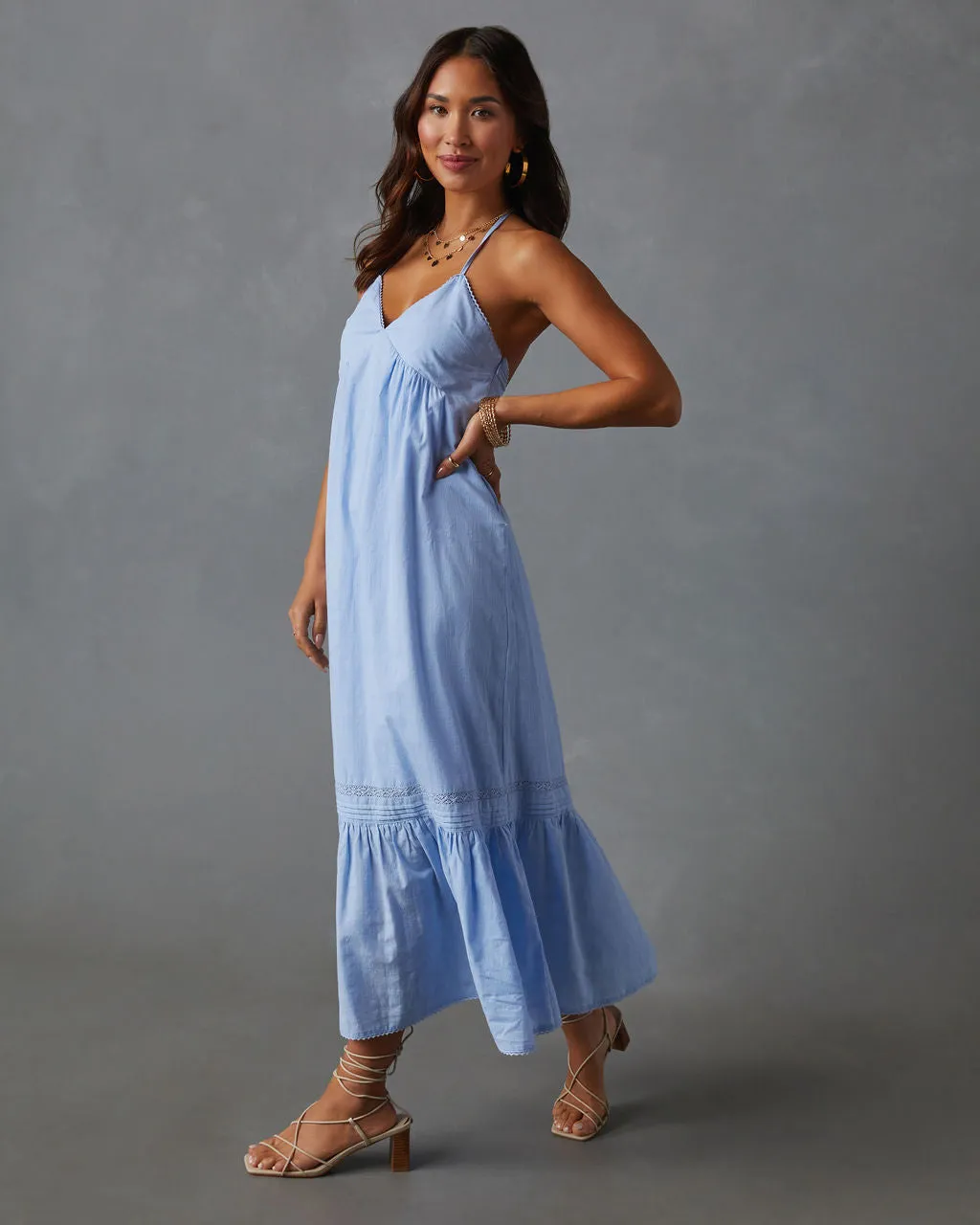 Saskia Strappy Lace Trim Maxi Dress sold by Vici product image thumbnail 3