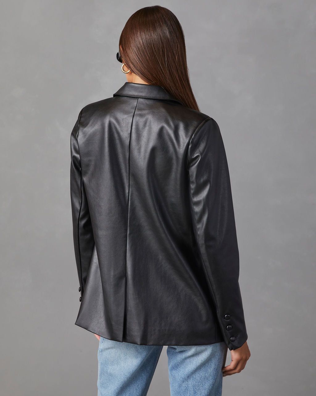 Bedford Faux Leather Blazer - Black sold by Vici product image thumbnail 4