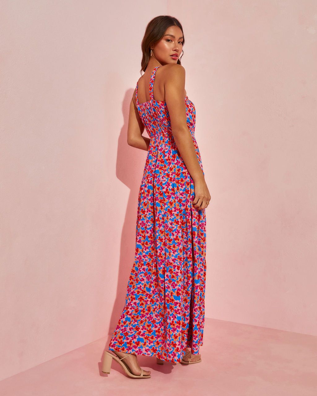Blooming Poppy Halter Tiered Maxi Dress sold by Vici product image thumbnail 2