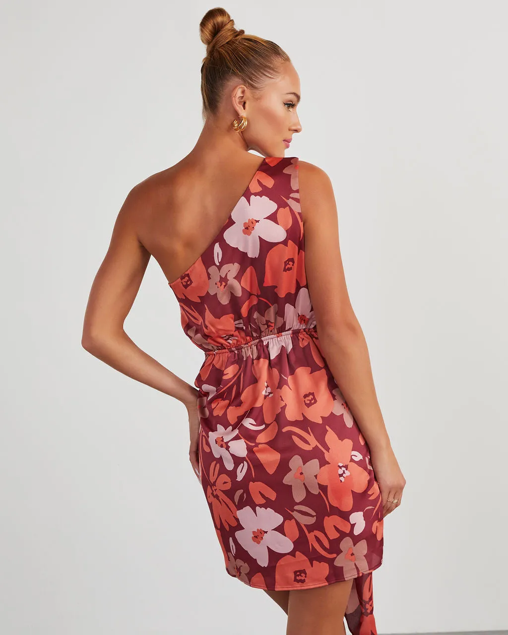 Maude Floral One Shoulder Mini Dress sold by Vici product image thumbnail 4