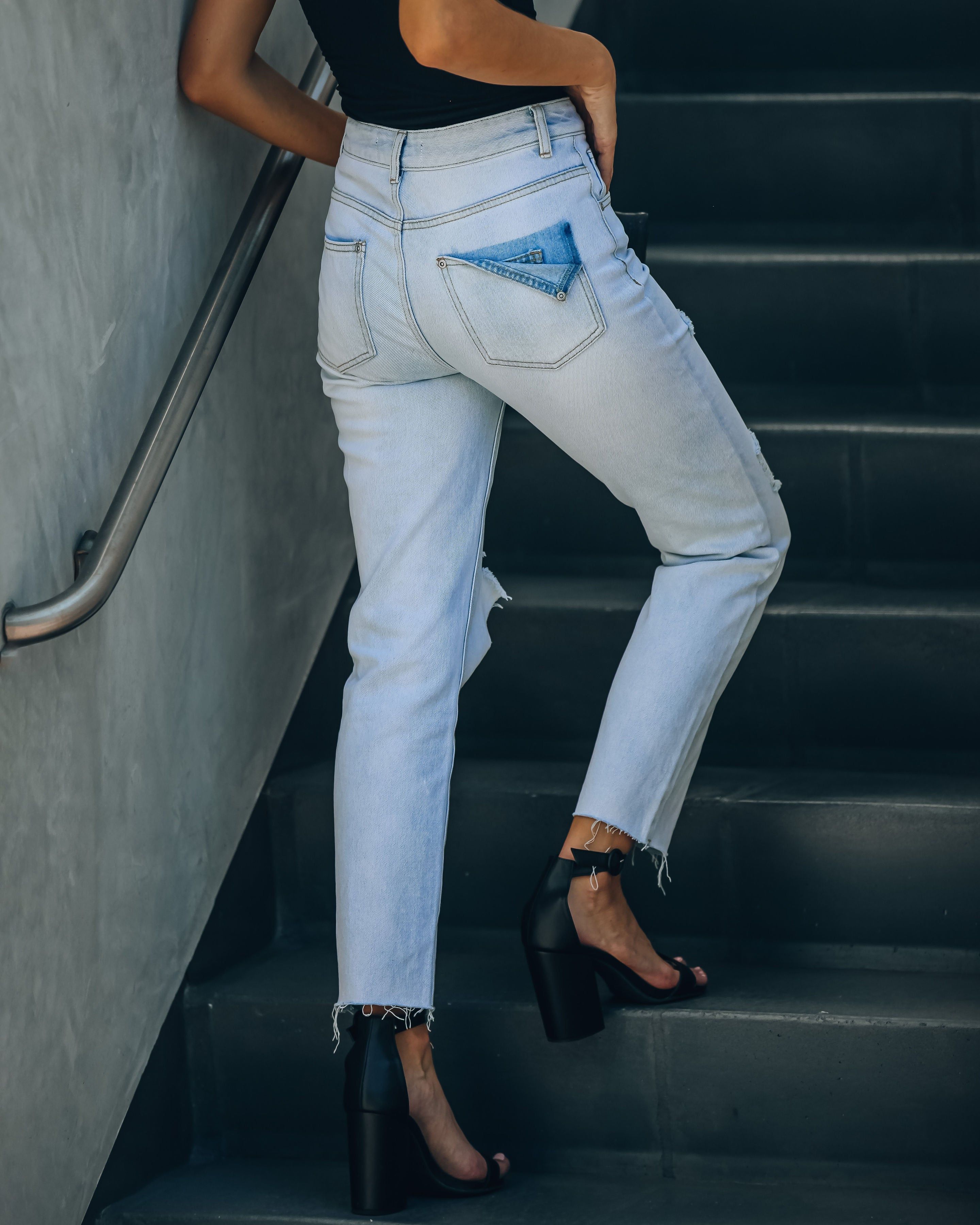 Mila High Rise Distressed Denim sold by Vici product image thumbnail 5