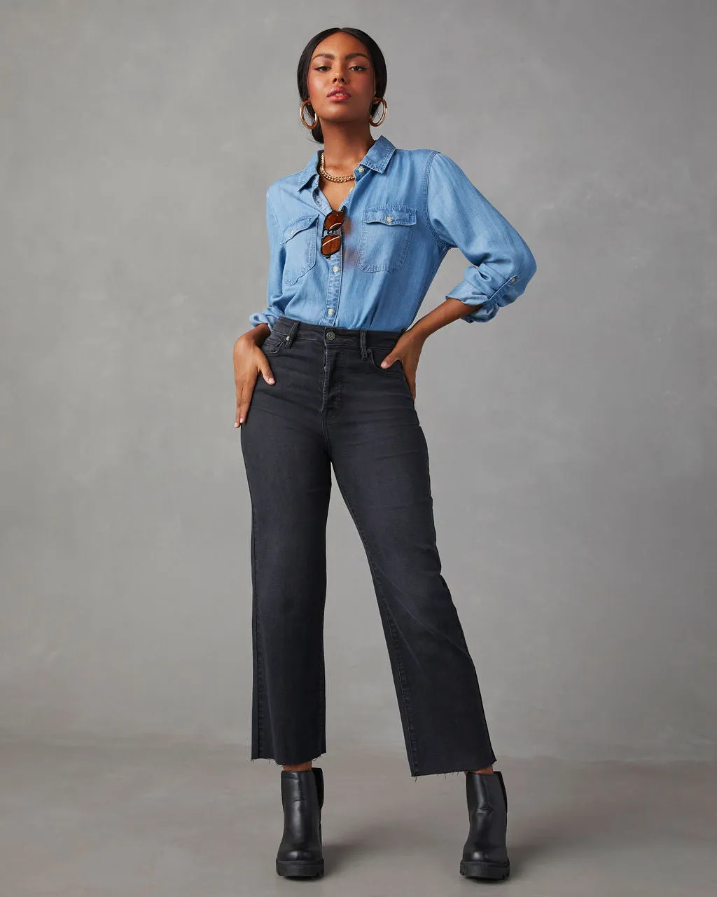 Venti High Rise Straight Leg Crop Denim sold by Vici product image thumbnail 5