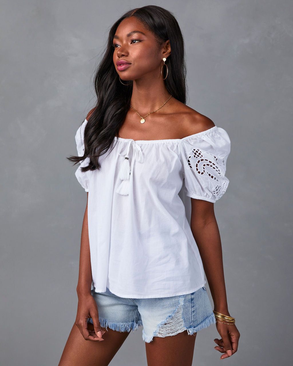 Start A Romance Eyelet Tassel Top sold by Vici product image thumbnail 4