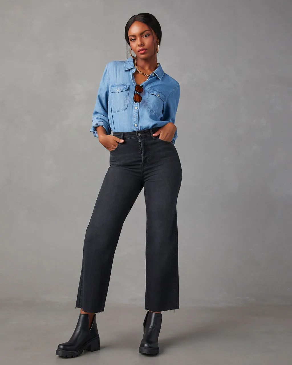 Venti High Rise Straight Leg Crop Denim sold by Vici product image thumbnail 3