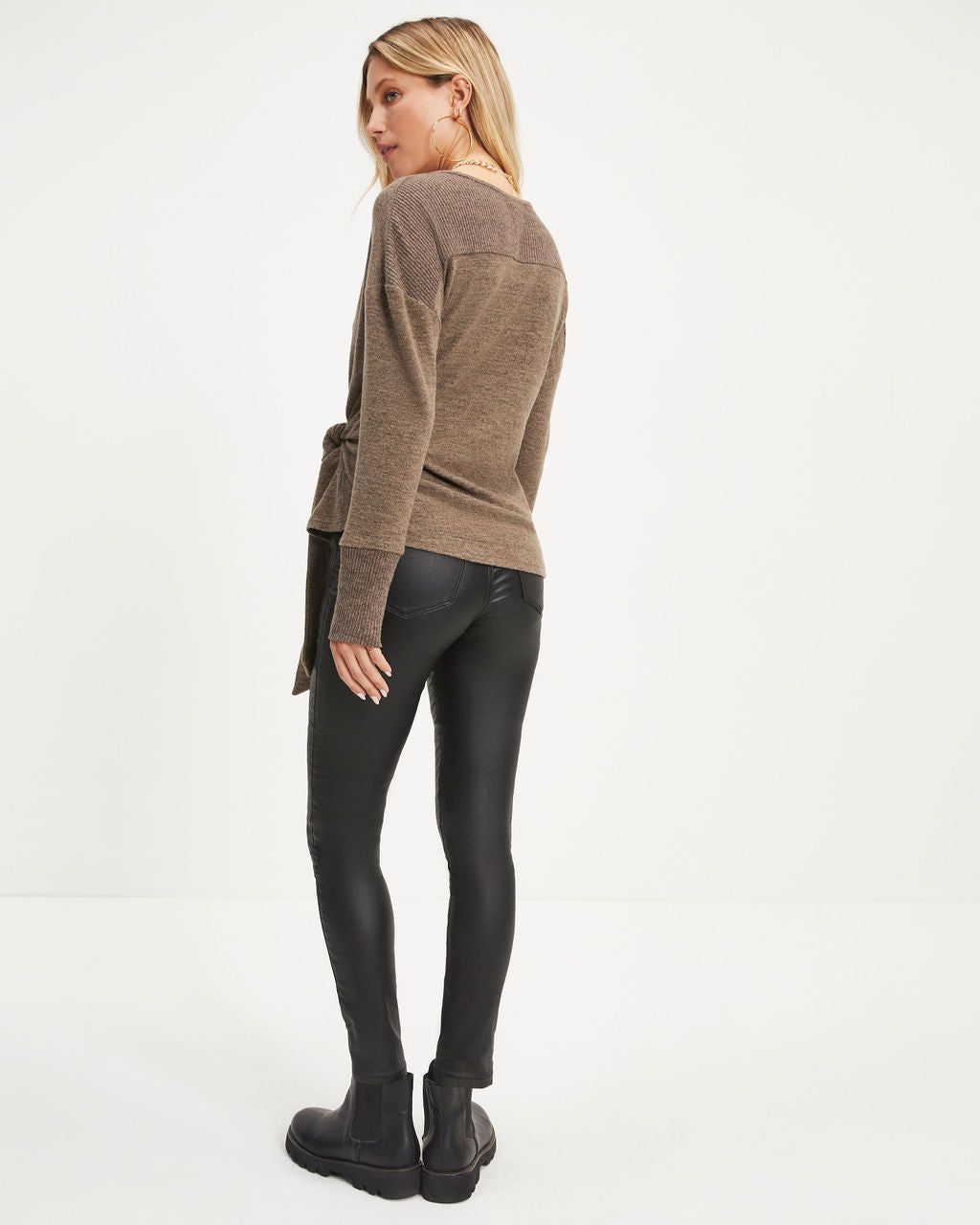 Baby It's Cold Knit Wrap Long Sleeve Top sold by Vici product image thumbnail 3