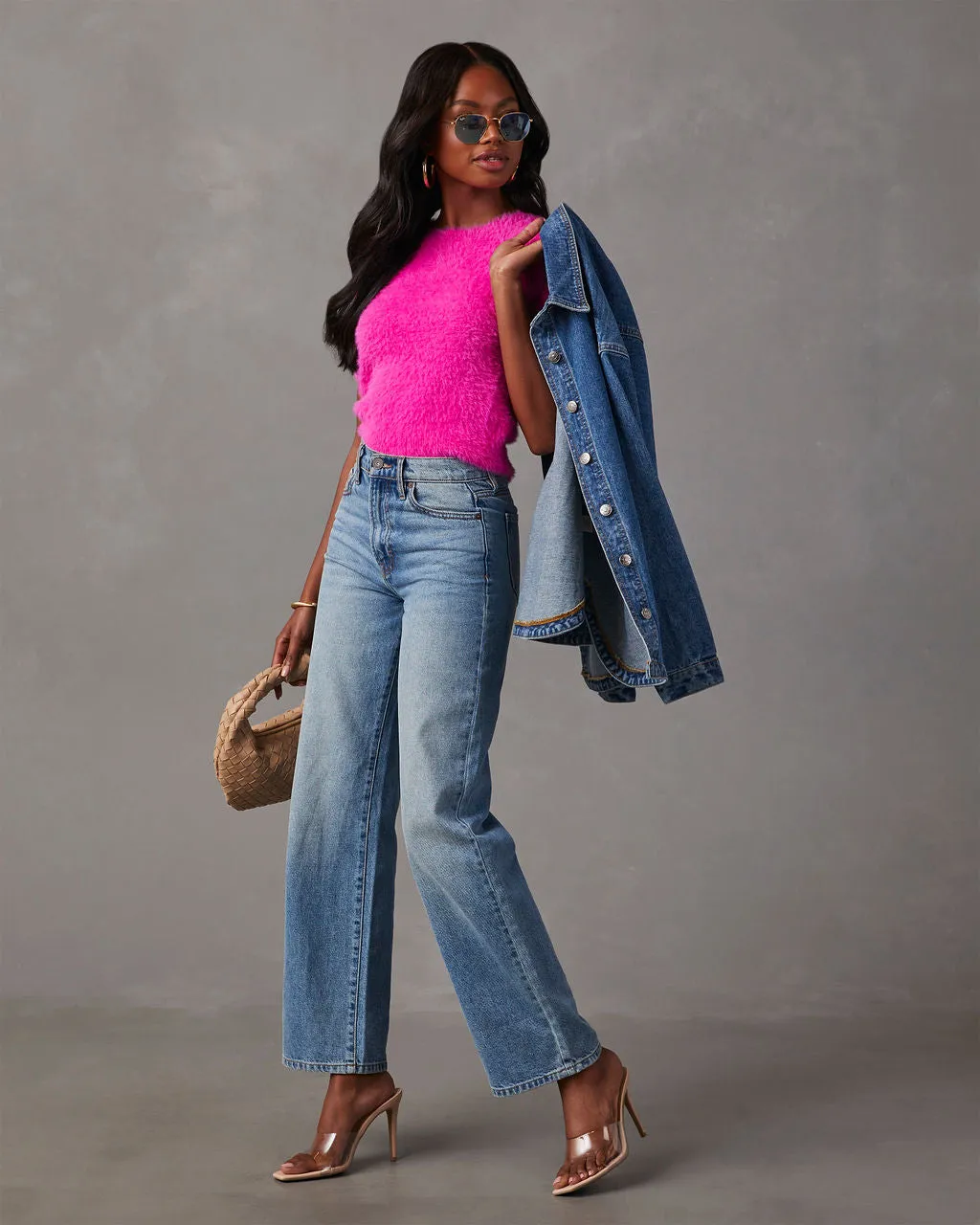 Emanuelle Fuzzy Short Sleeve Sweater Top sold by Vici product image thumbnail 2