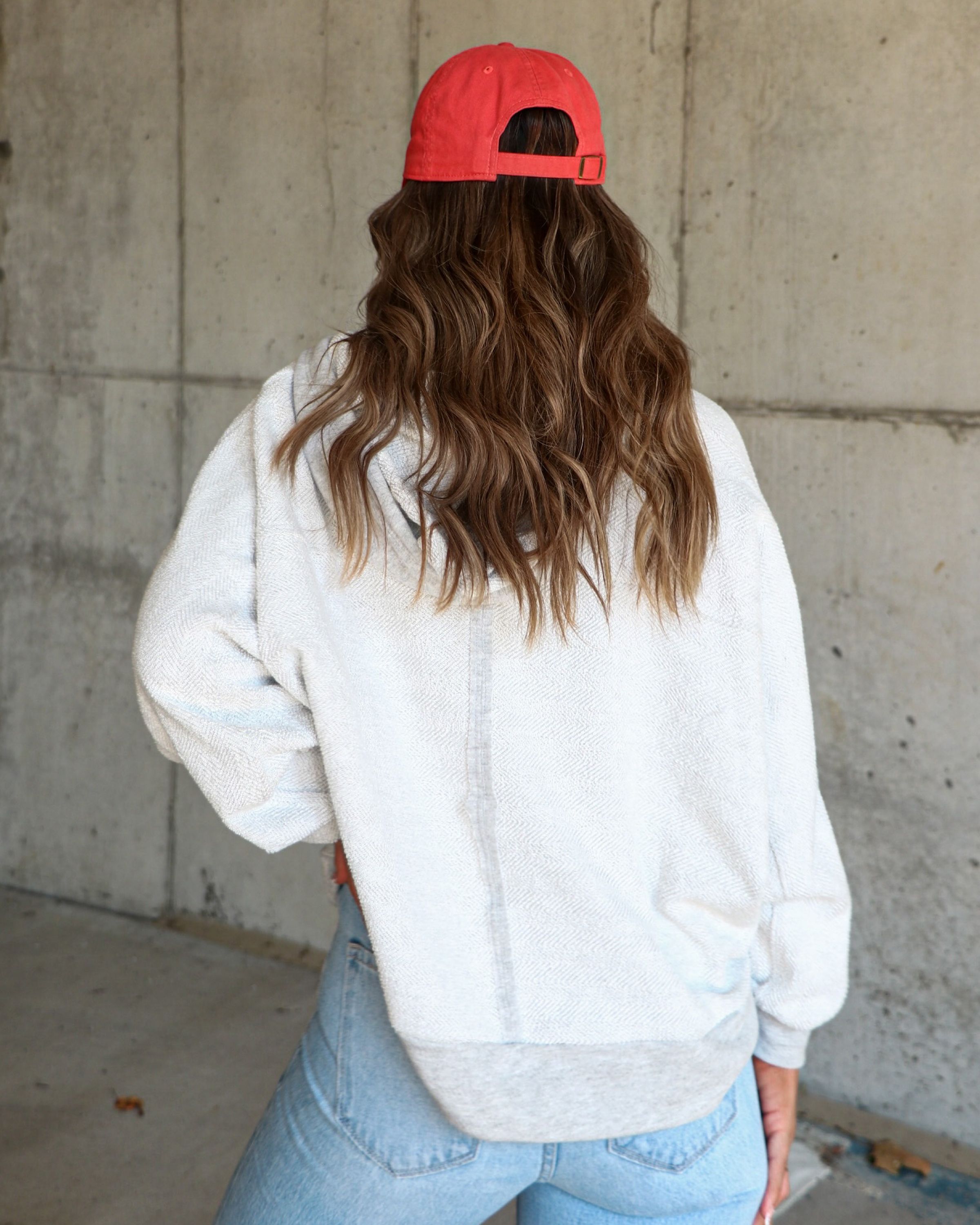 Tiffanie Terry Cotton Button Hoodie - Heather Grey sold by Vici product image thumbnail 4
