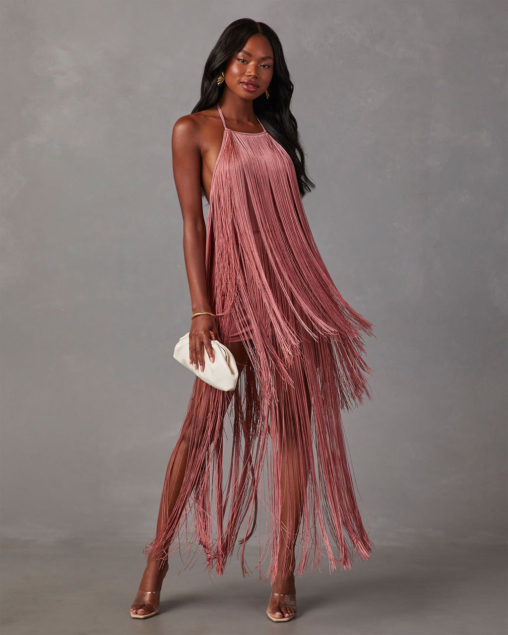 Twain Fringe Midi Dress sold by Vici product image thumbnail 4