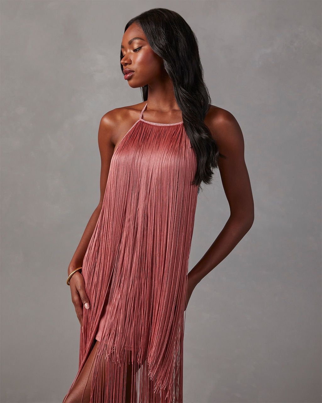 Twain Fringe Midi Dress sold by Vici product image thumbnail 5