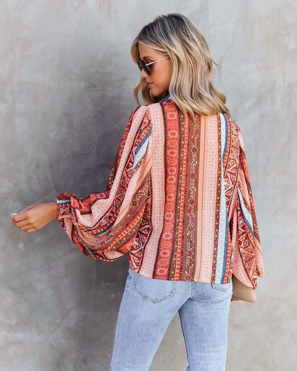 Wise Wanderer Printed Button Down Blouse sold by Vici product image thumbnail 2