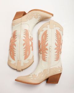 Strawberry Saddle Colorblock Western Boots sold by Vici