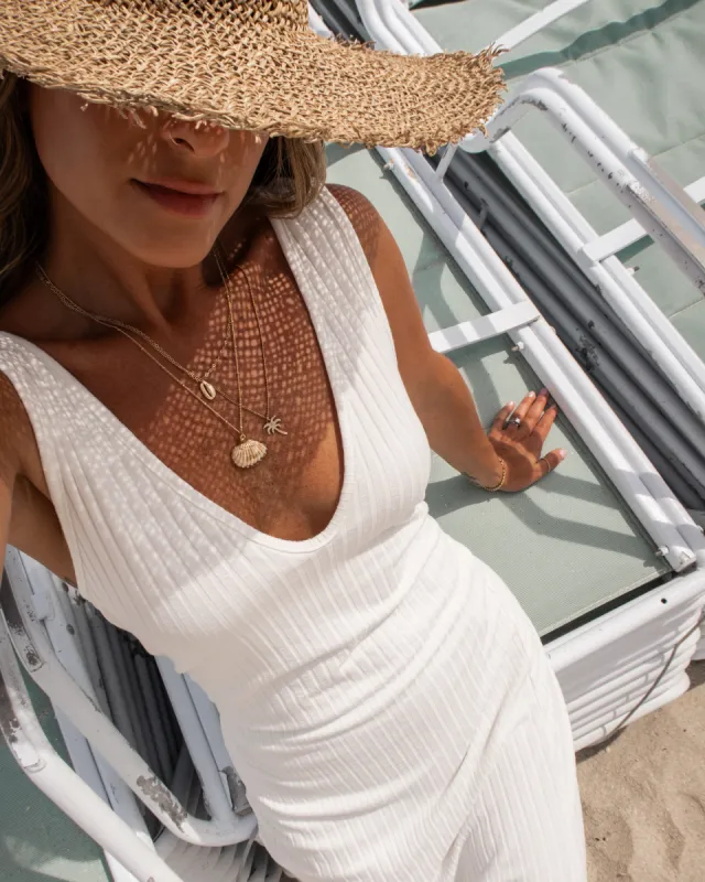 Kenny Ribbed Front Slit Midi Dress sold by Vici