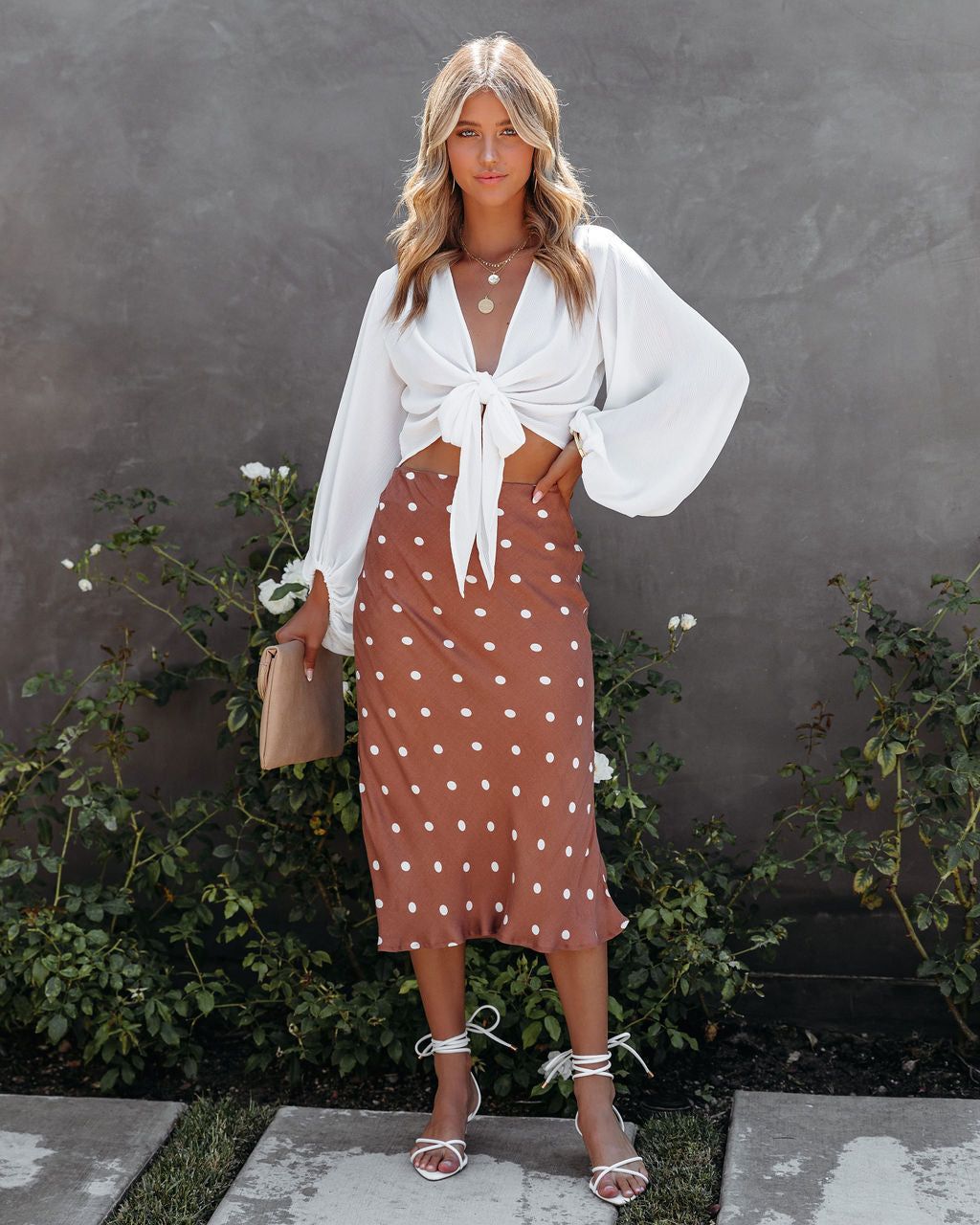 Easy To Please Polka Dot Midi Skirt - FINAL SALE sold by Vici product image thumbnail 8