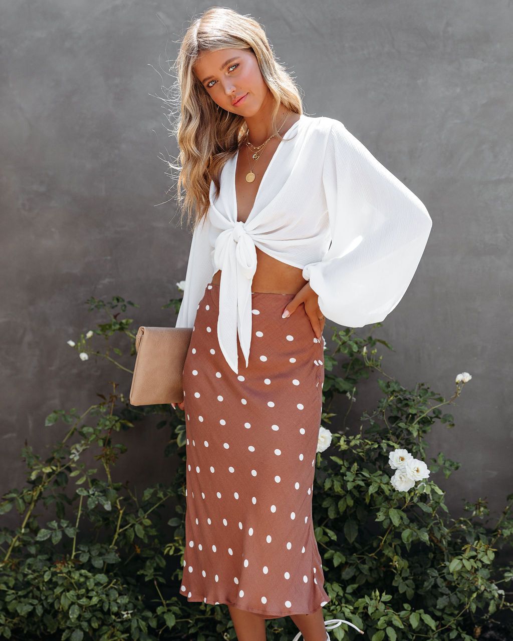 Easy To Please Polka Dot Midi Skirt - FINAL SALE sold by Vici product image thumbnail 7