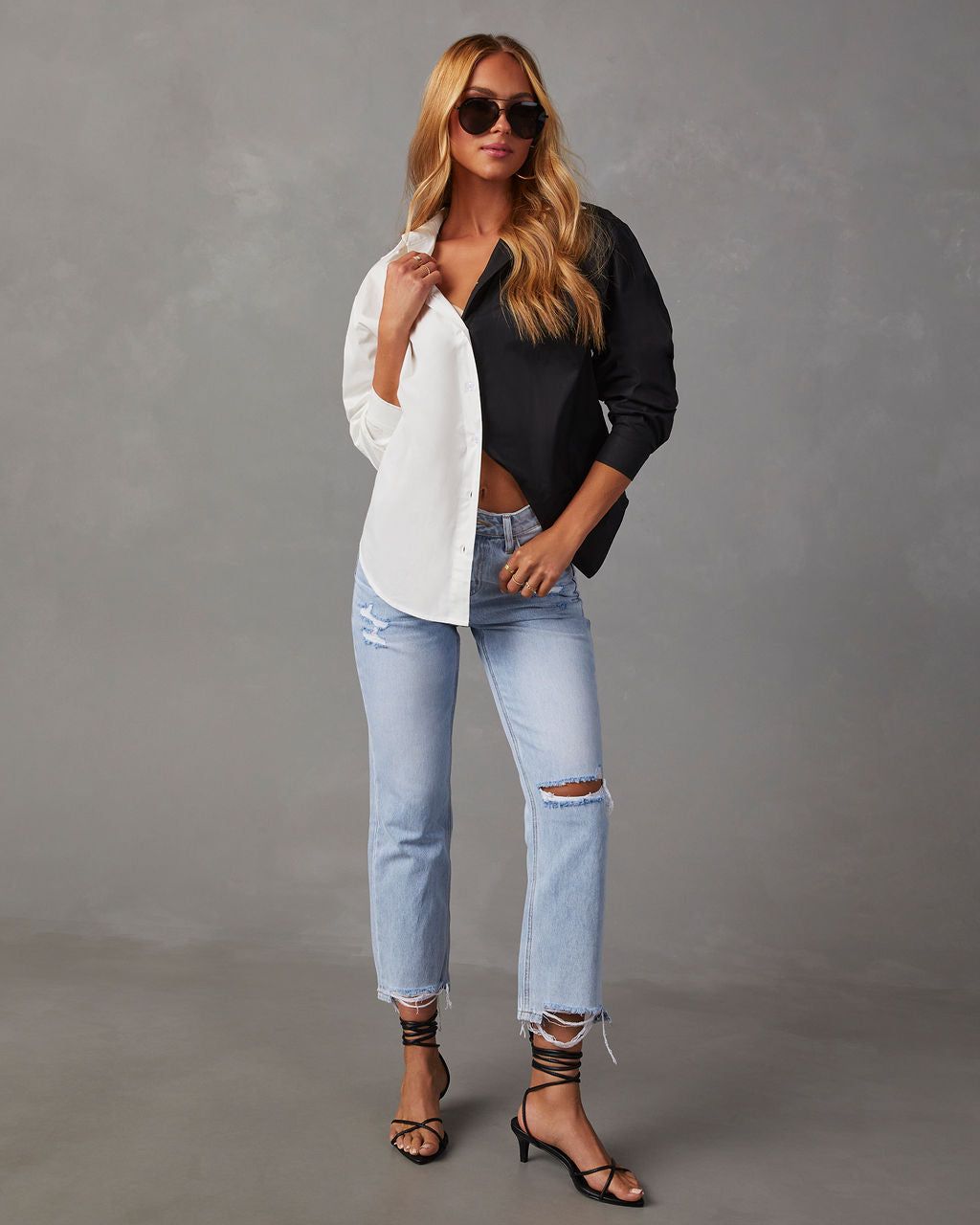 Gazette Colorblock Button Down Top sold by Vici product image thumbnail 2