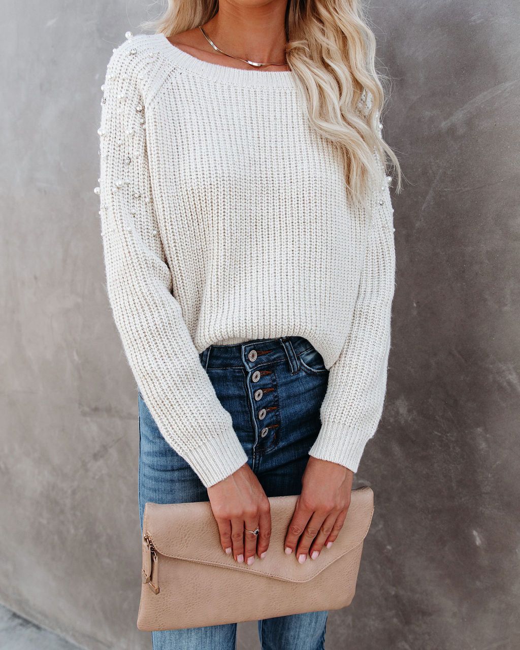 Pearls And Diamonds Embellished Knit Sweater - FINAL SALE sold by Vici product image thumbnail 5