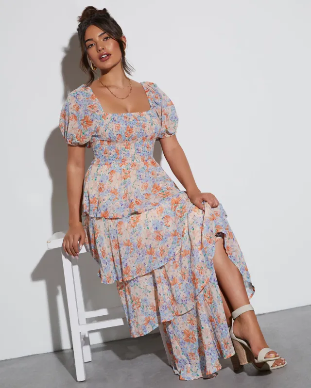 Blooming Beauty Tiered Floral Maxi Dress sold by Vici